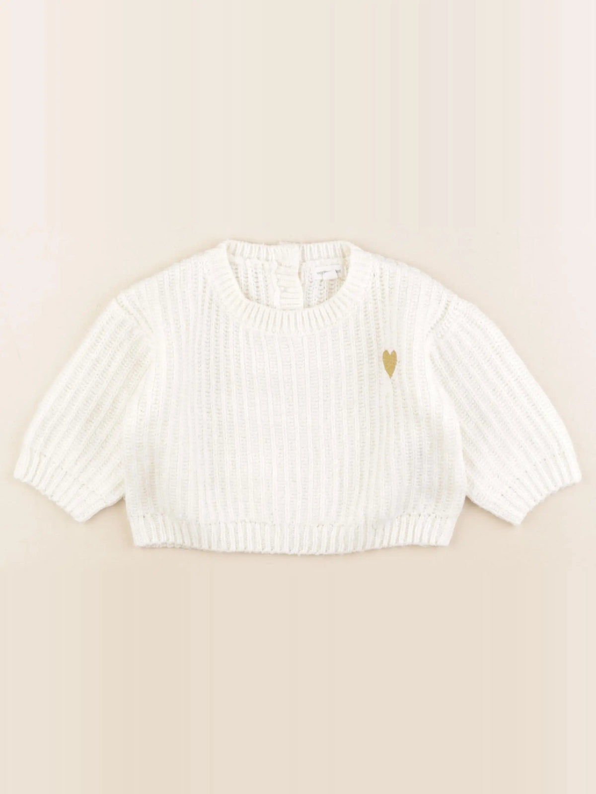 Vertbaudet - pull blanc - 9 mois