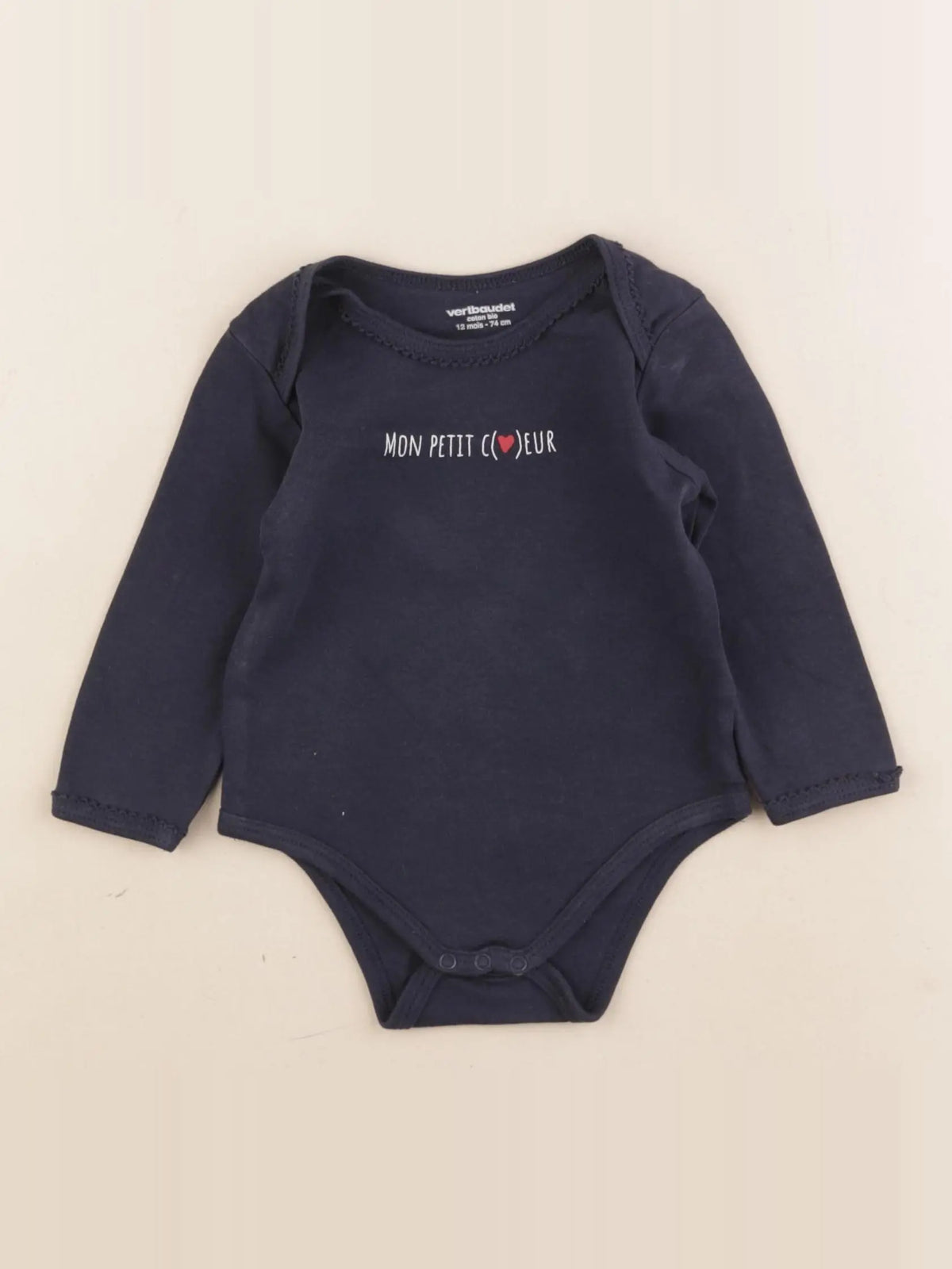 Vertbaudet - body bleu - 12 mois