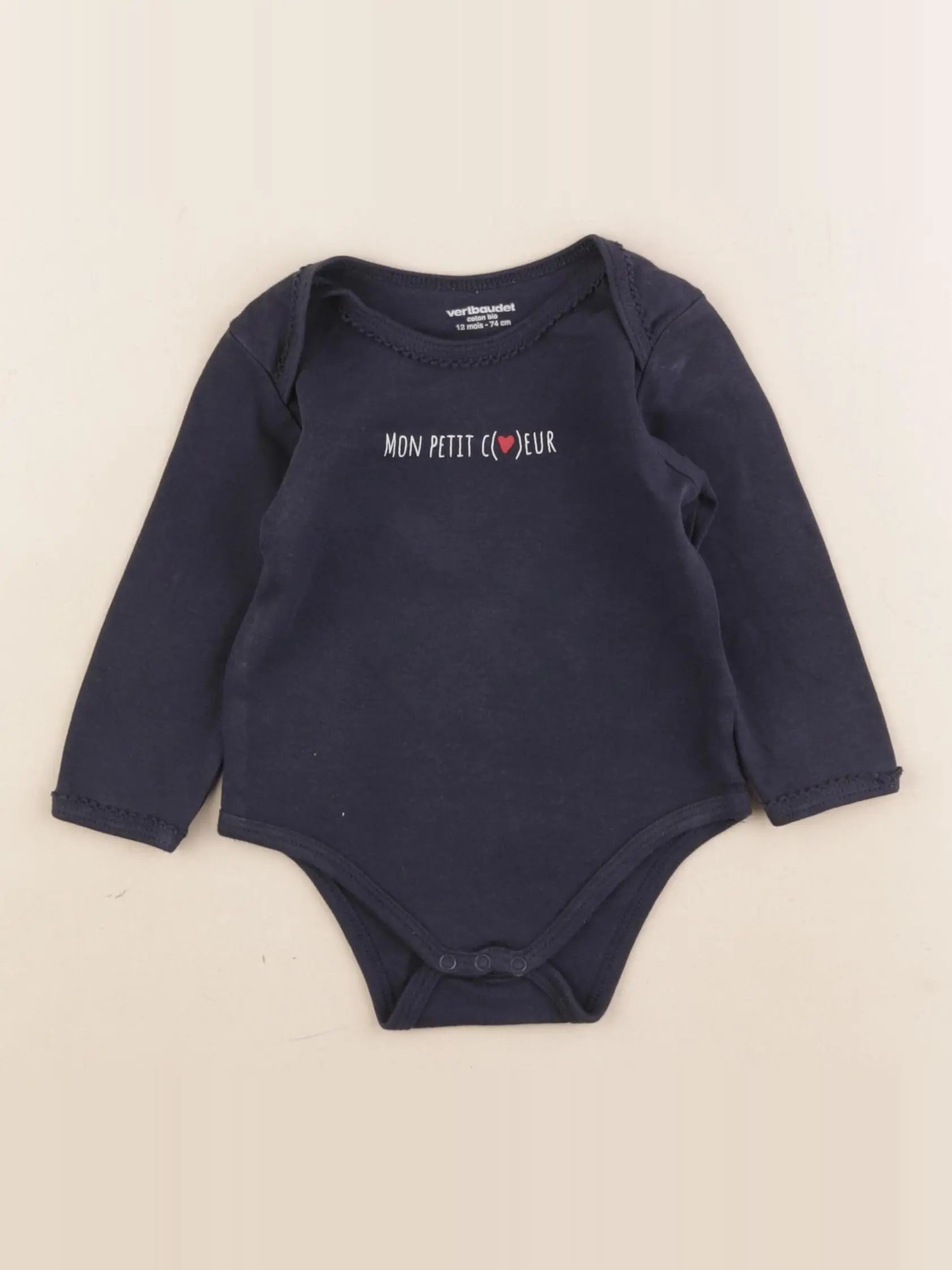 Vertbaudet - body bleu - 12 mois