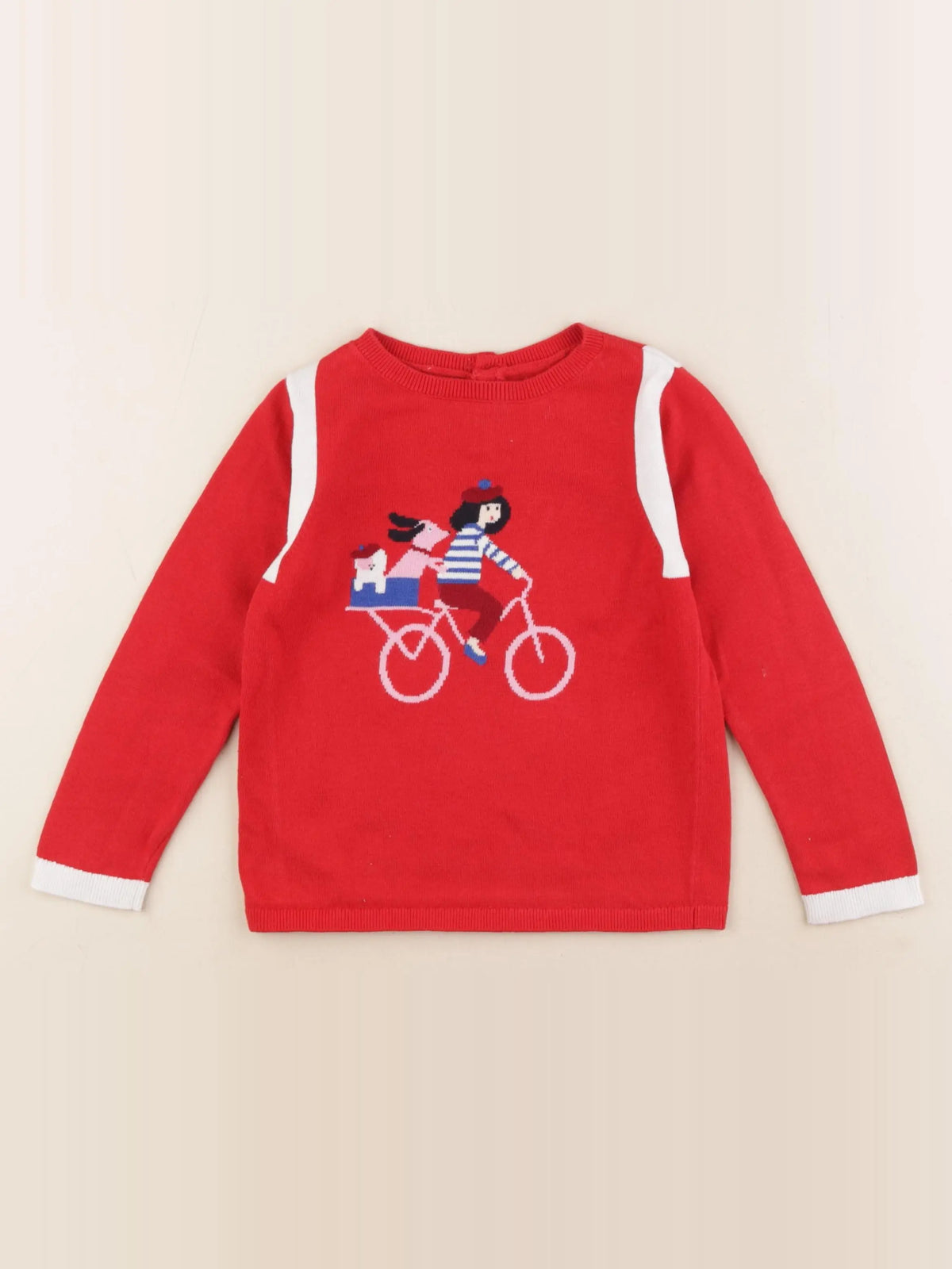 Jacadi - pull rouge - 4 ans