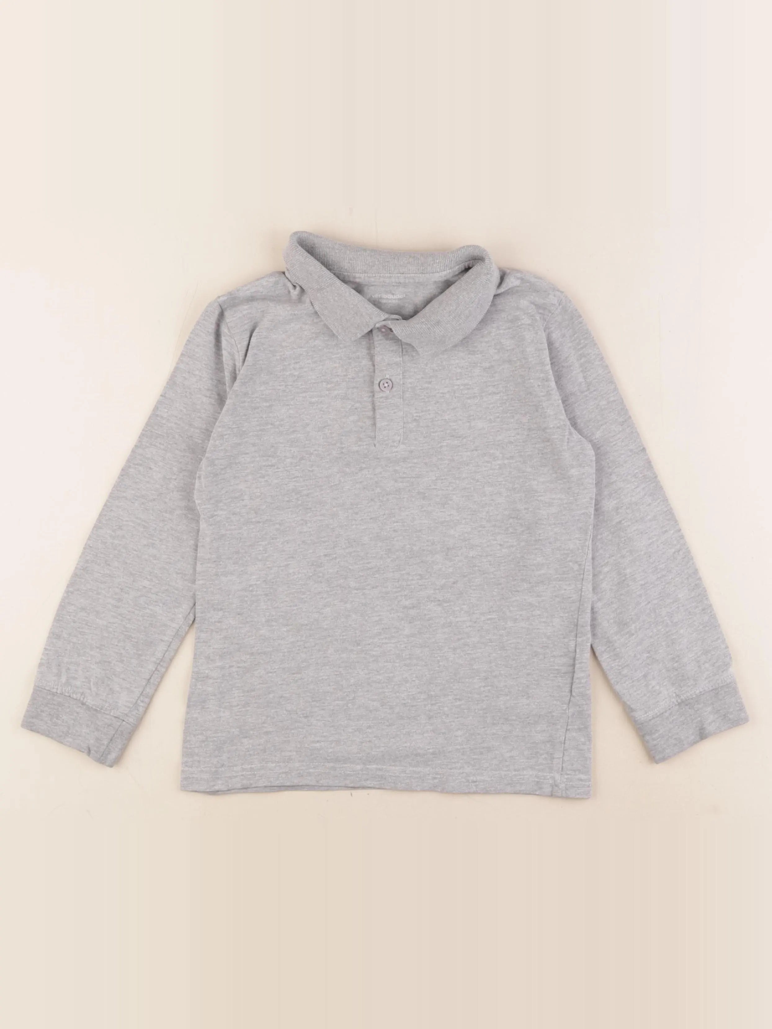Vertbaudet - polo gris - 8 ans