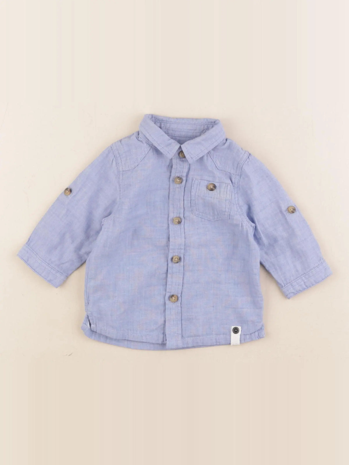 Vertbaudet - chemise bleu - 3 mois
