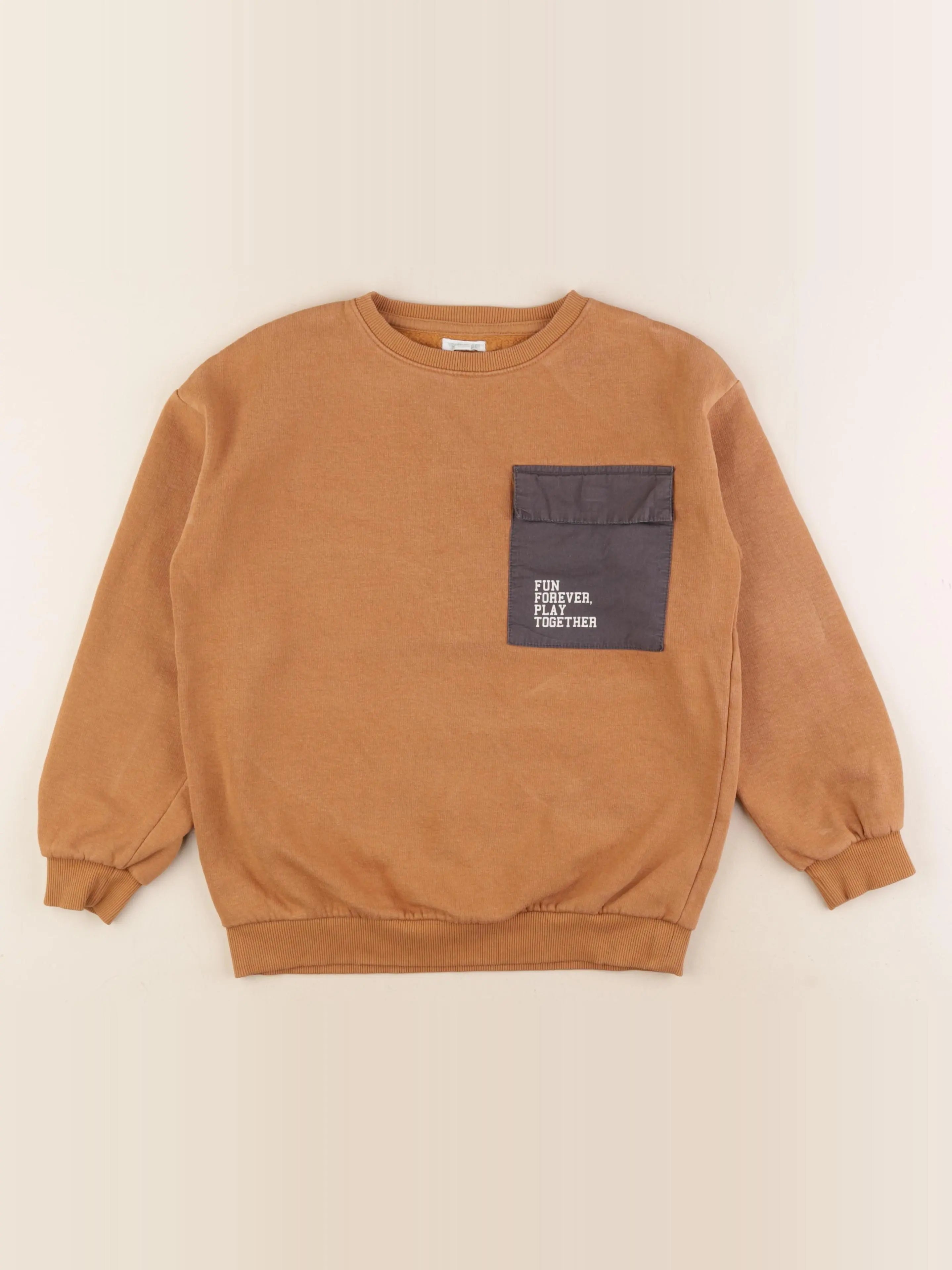Vertbaudet - sweat marron - 10 ans
