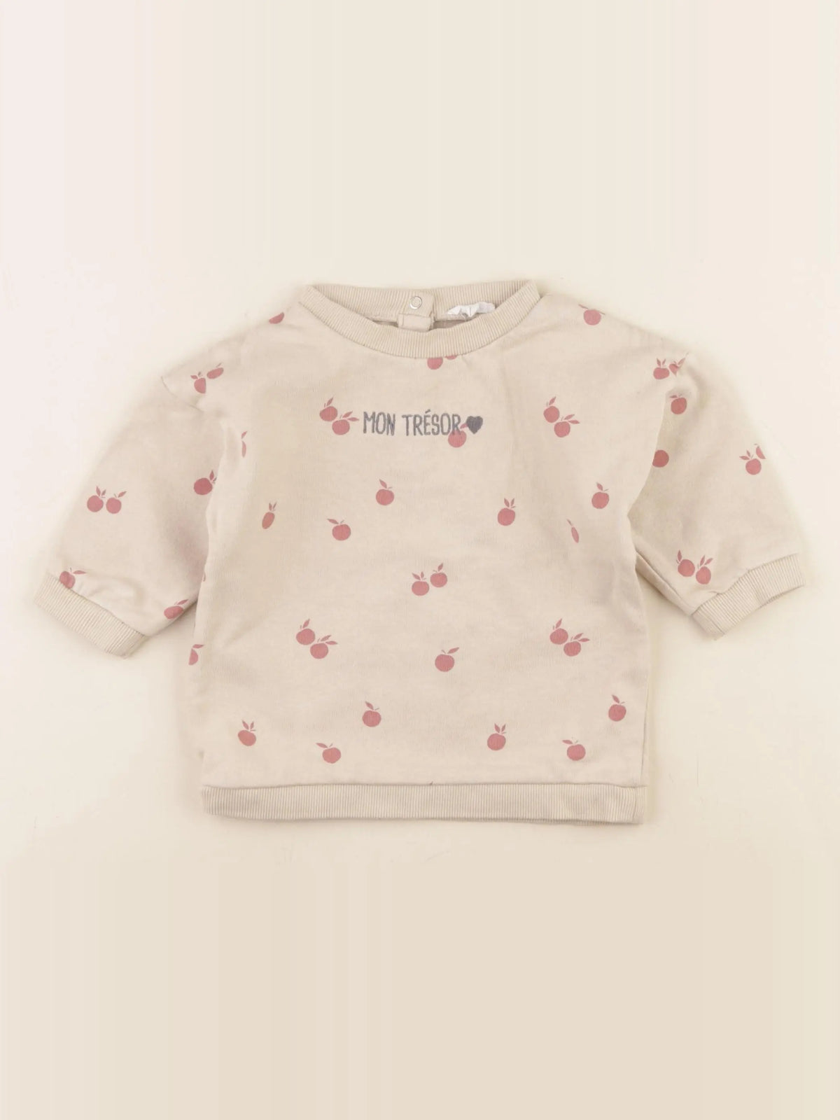 Vertbaudet - sweat beige - 12 mois