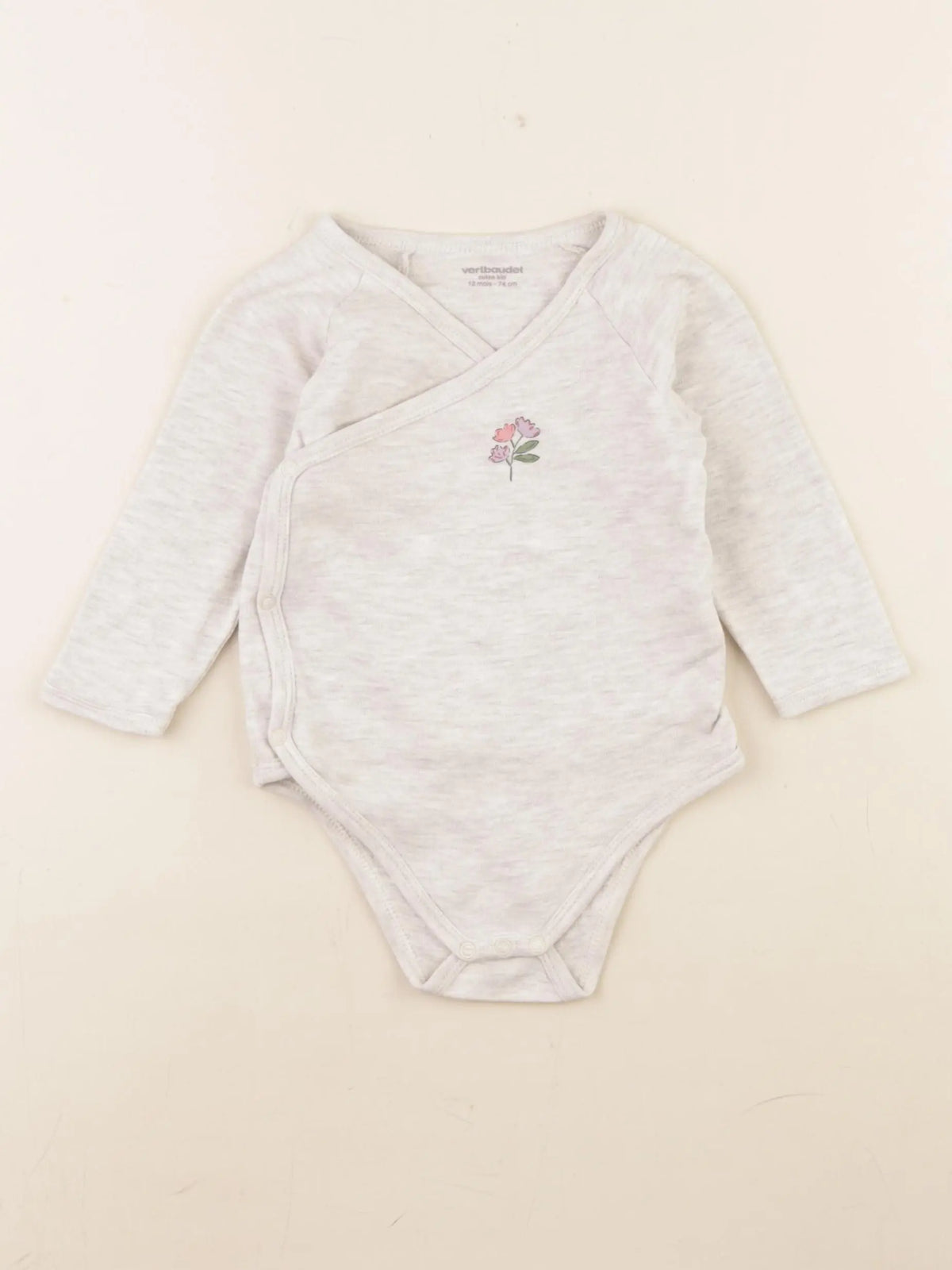 Vertbaudet - body gris - 12 mois