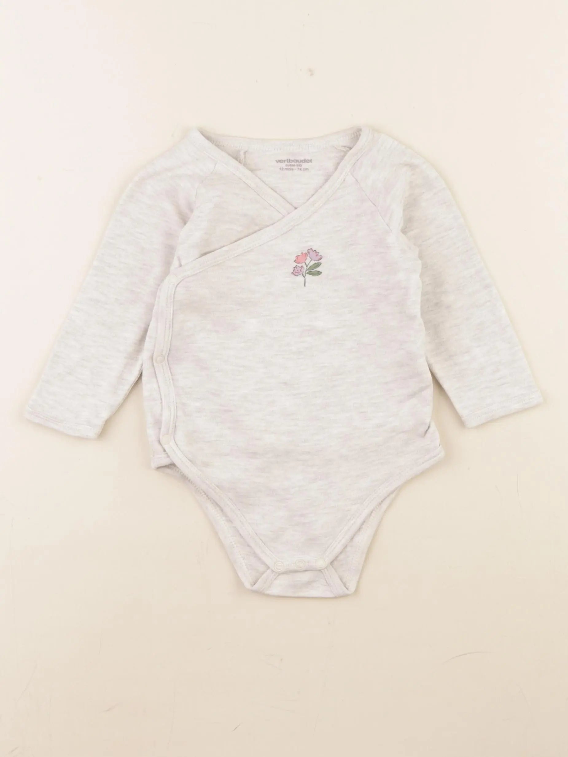 Vertbaudet - body gris - 12 mois