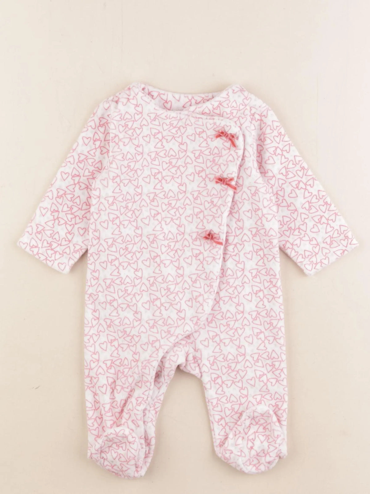 Tape à l'oeil - pyjama velours rose - 3 mois