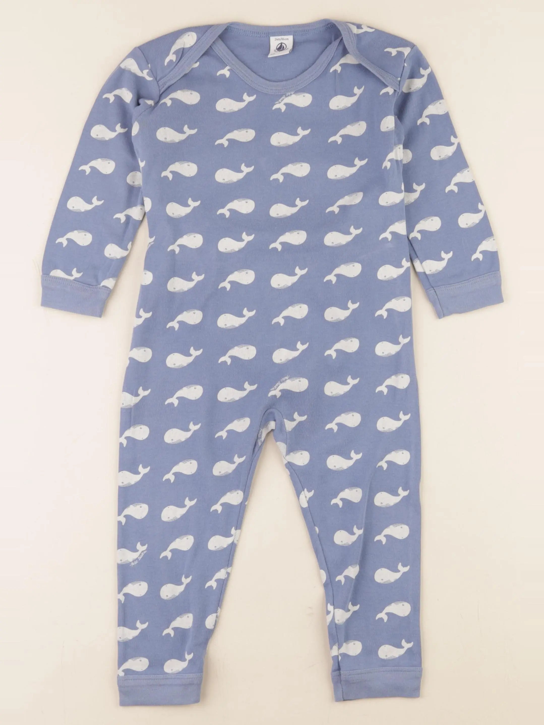 Petit Bateau - pyjama coton bleu - 24 mois