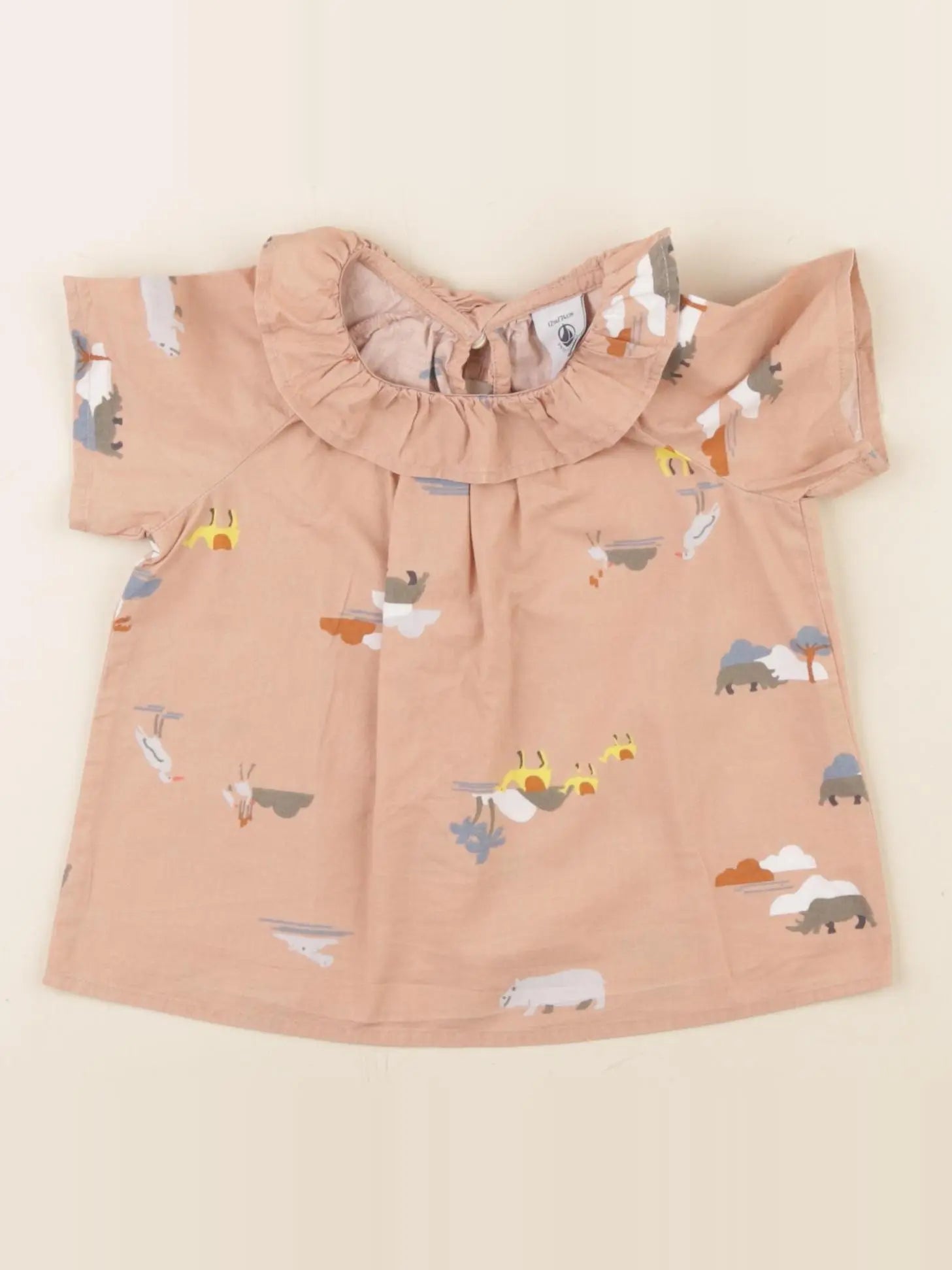 Petit Bateau - blouse marron - 12 mois