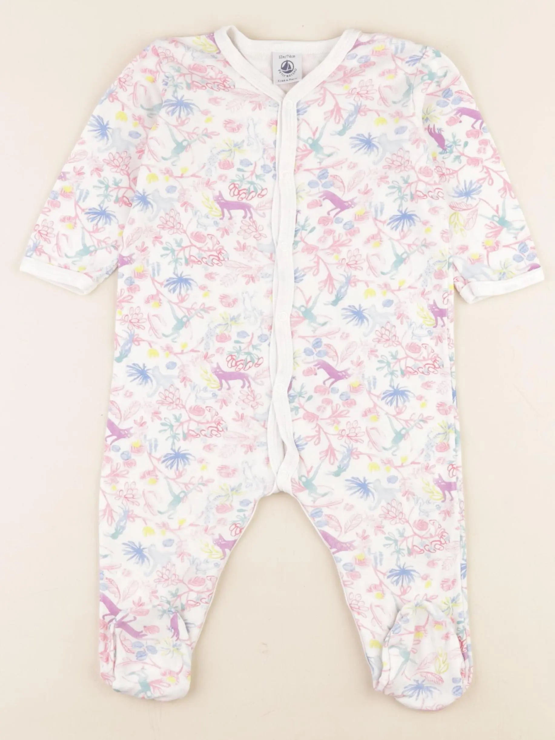 Petit Bateau - pyjama coton multicolore - 12 mois