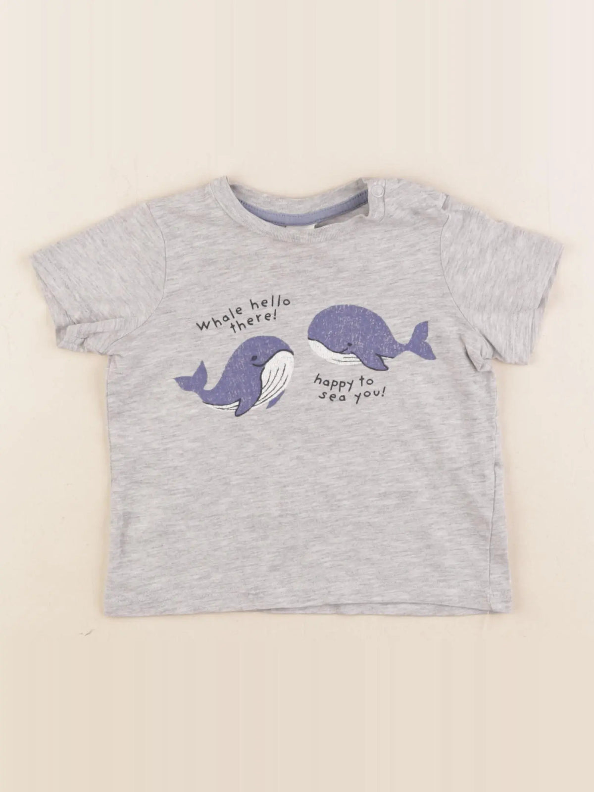 H&M - tee-shirt gris - 4/6 mois