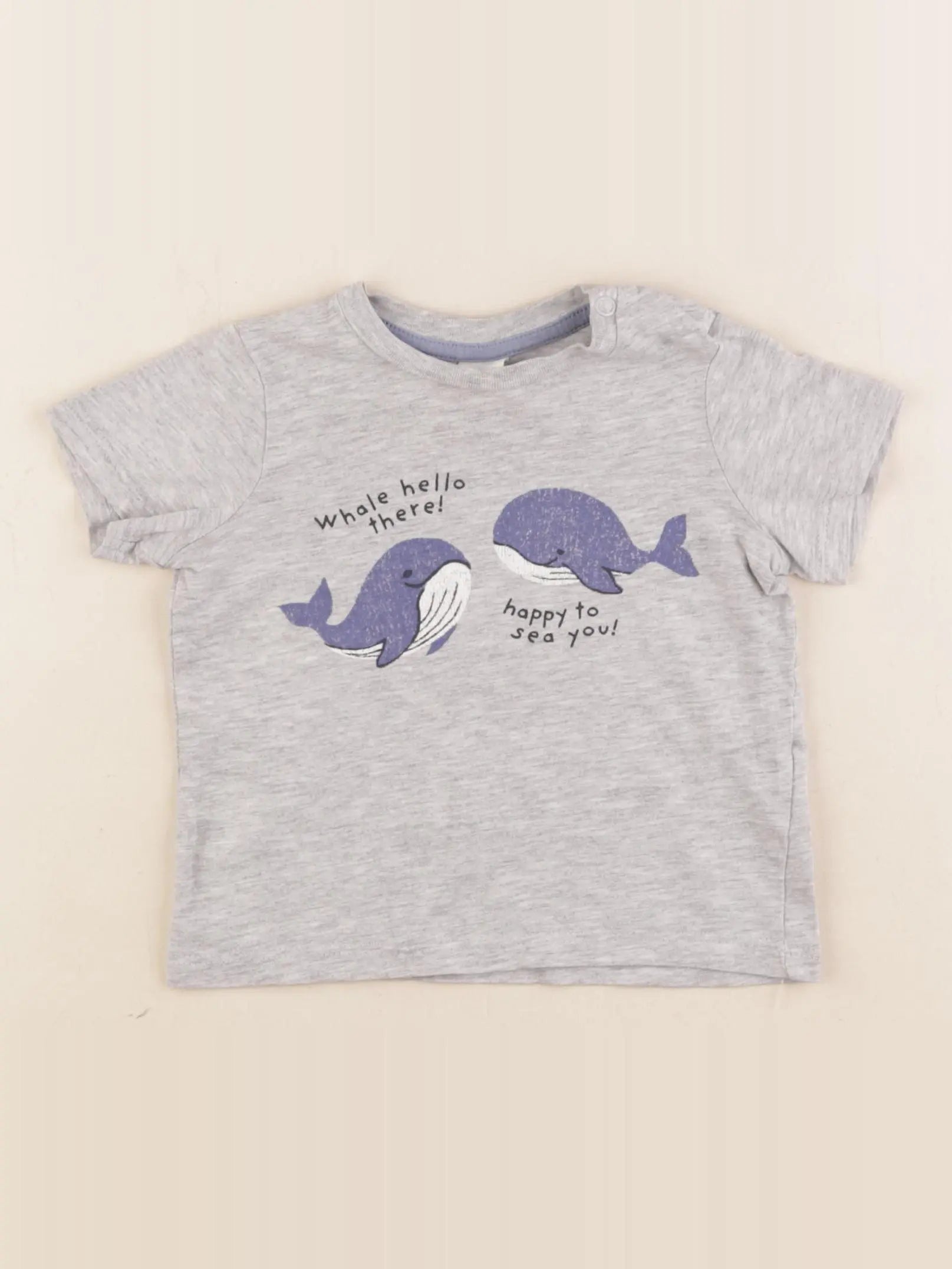 H&M - tee-shirt gris - 4/6 mois