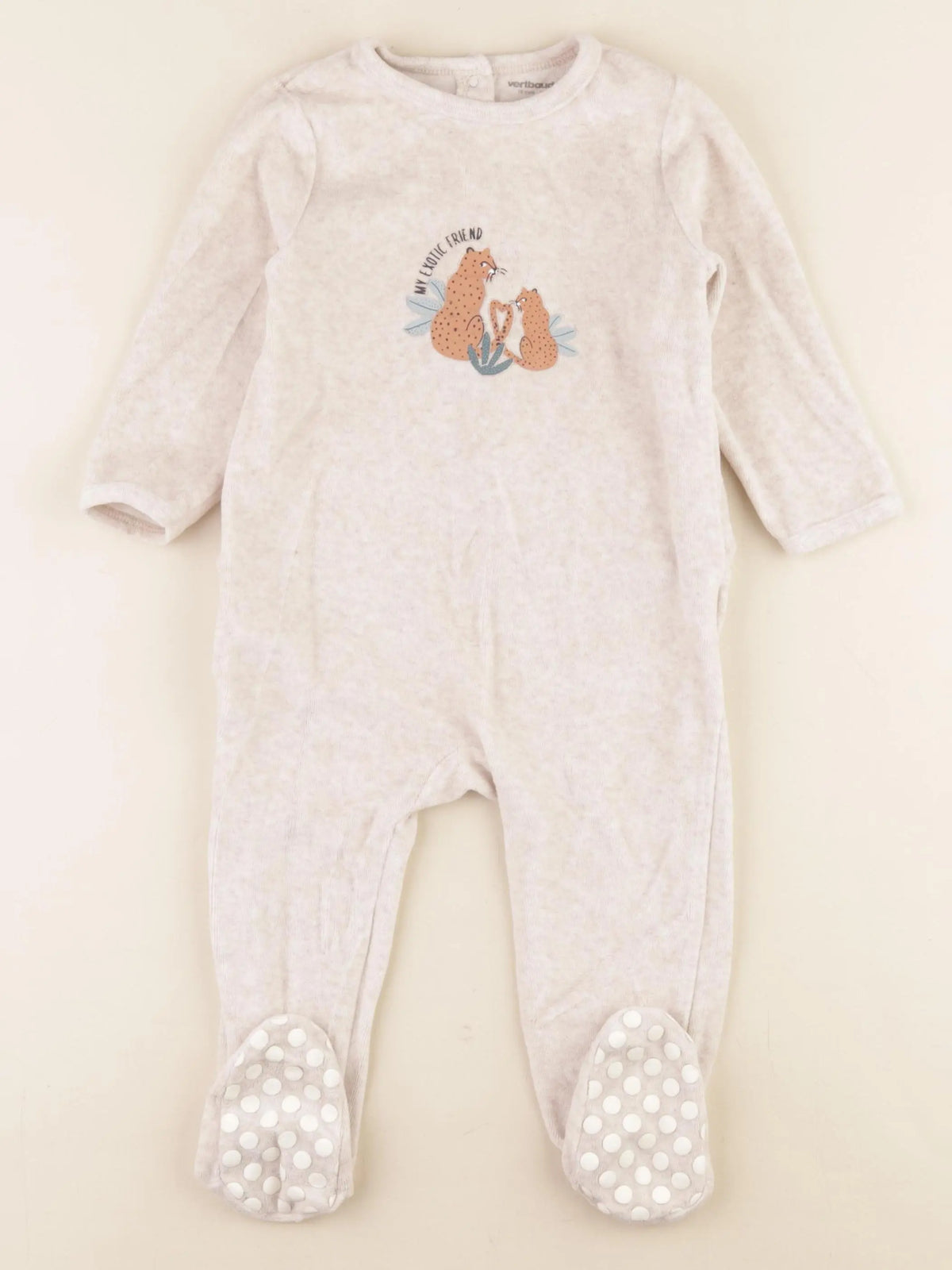 Vertbaudet - pyjama velours marron - 18 mois