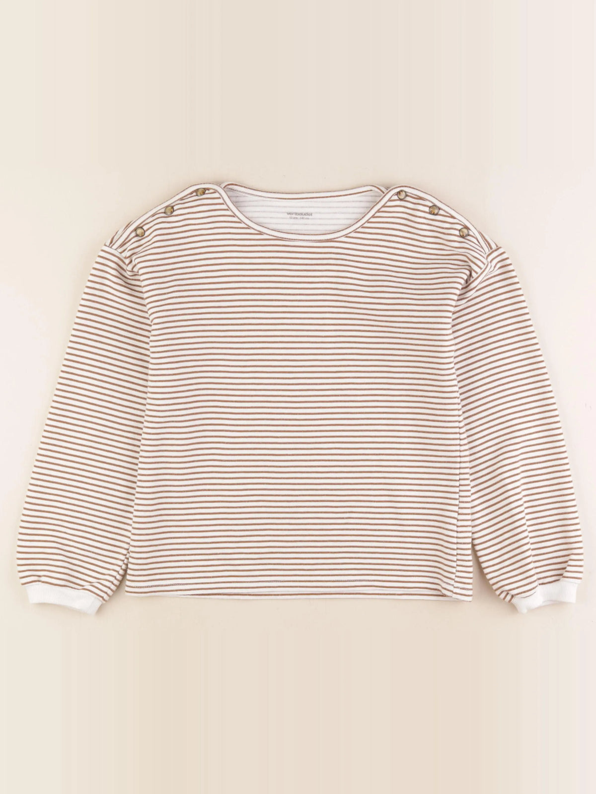 Vertbaudet - sweat beige - 10 ans