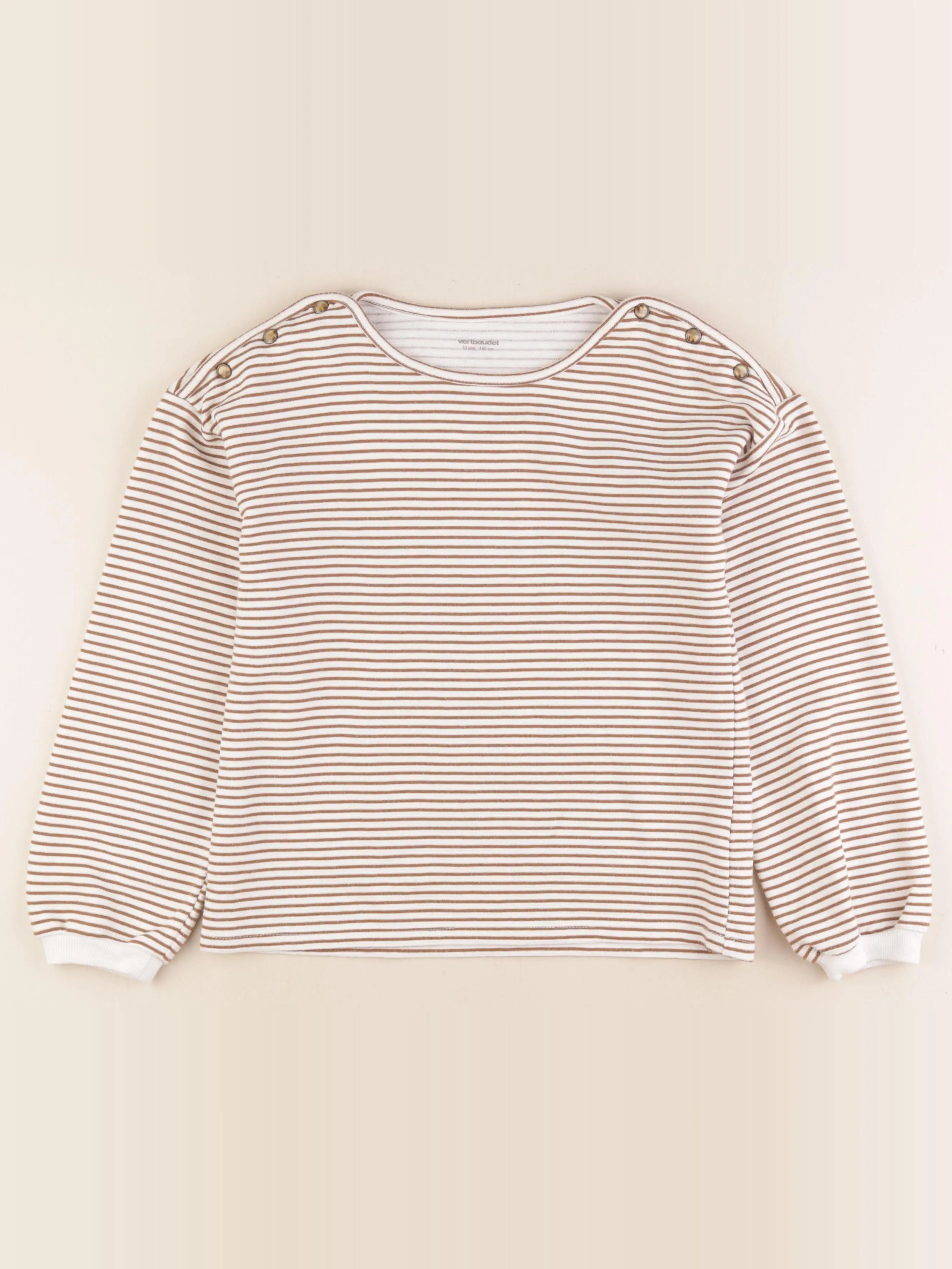 Vertbaudet - sweat beige - 10 ans