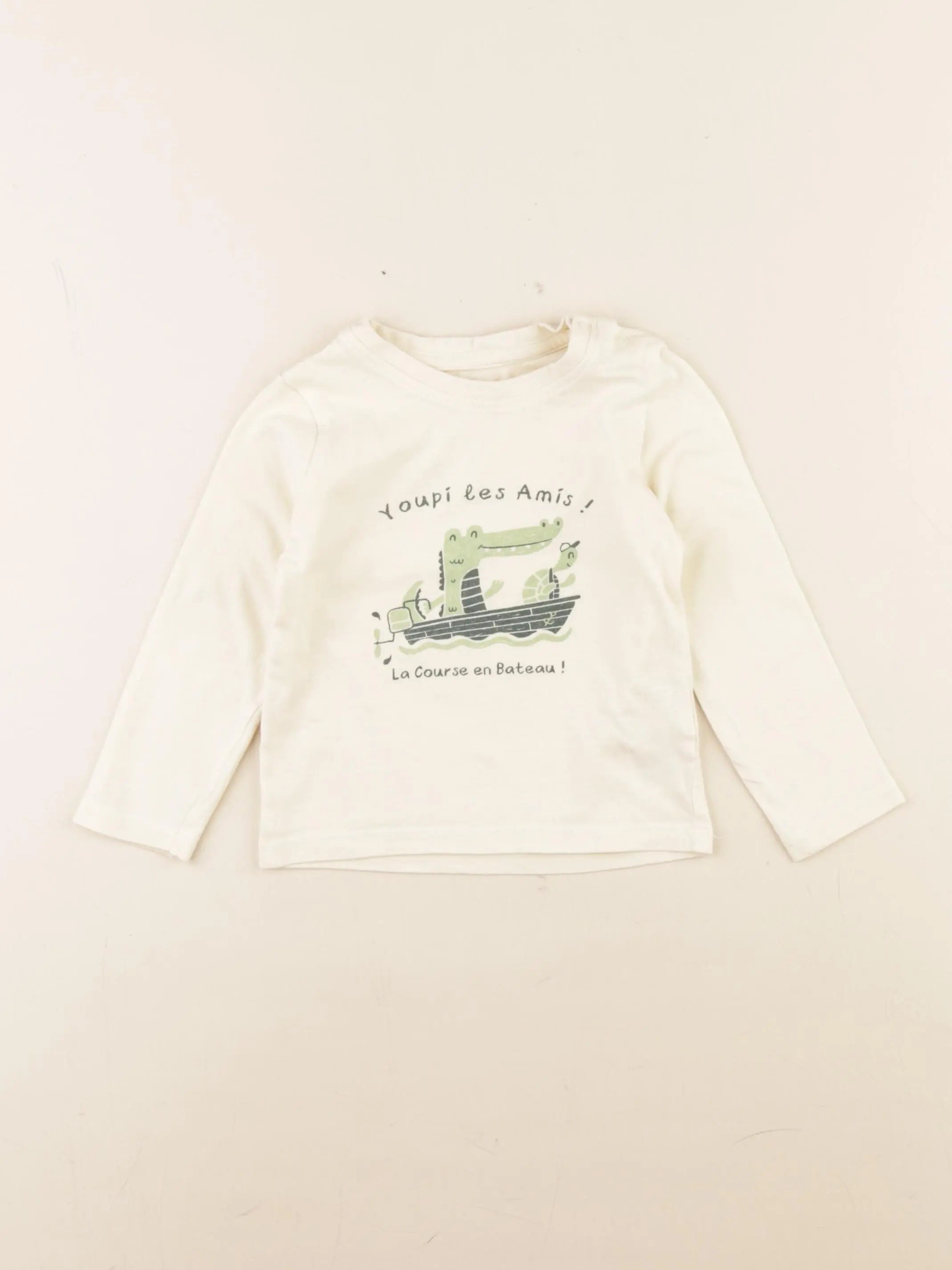 Vertbaudet - tee-shirt beige - 18 mois