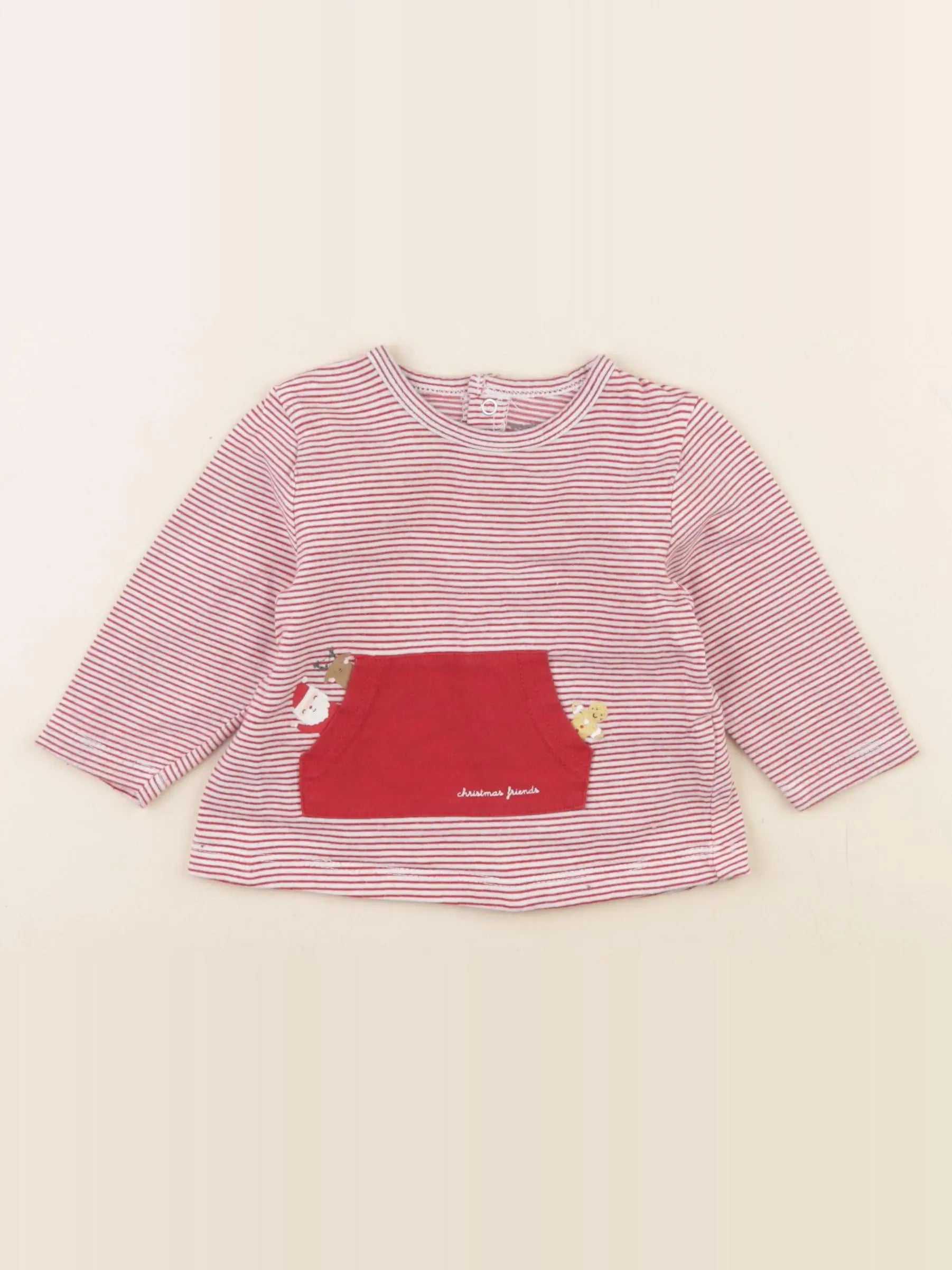 Vertbaudet - tee-shirt rouge - 6 mois