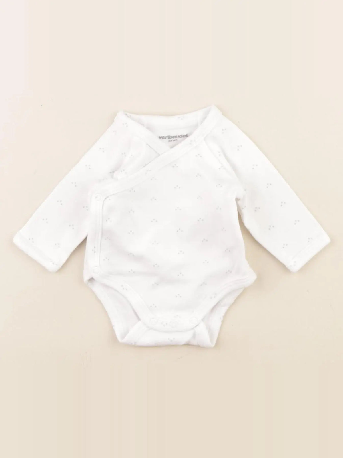Vertbaudet - body blanc, vert - 0 mois