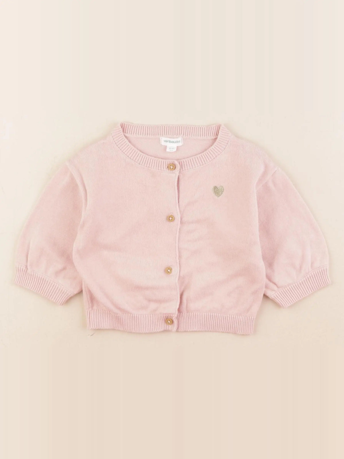 Vertbaudet - gilet rose - 6 mois