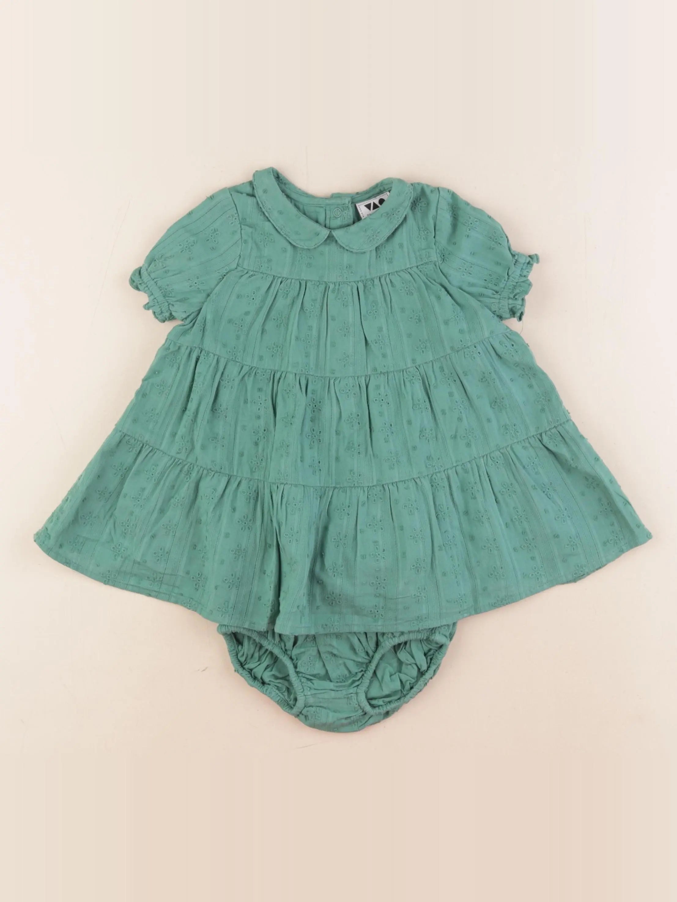 Tape à l'oeil - robe vert - 6 mois