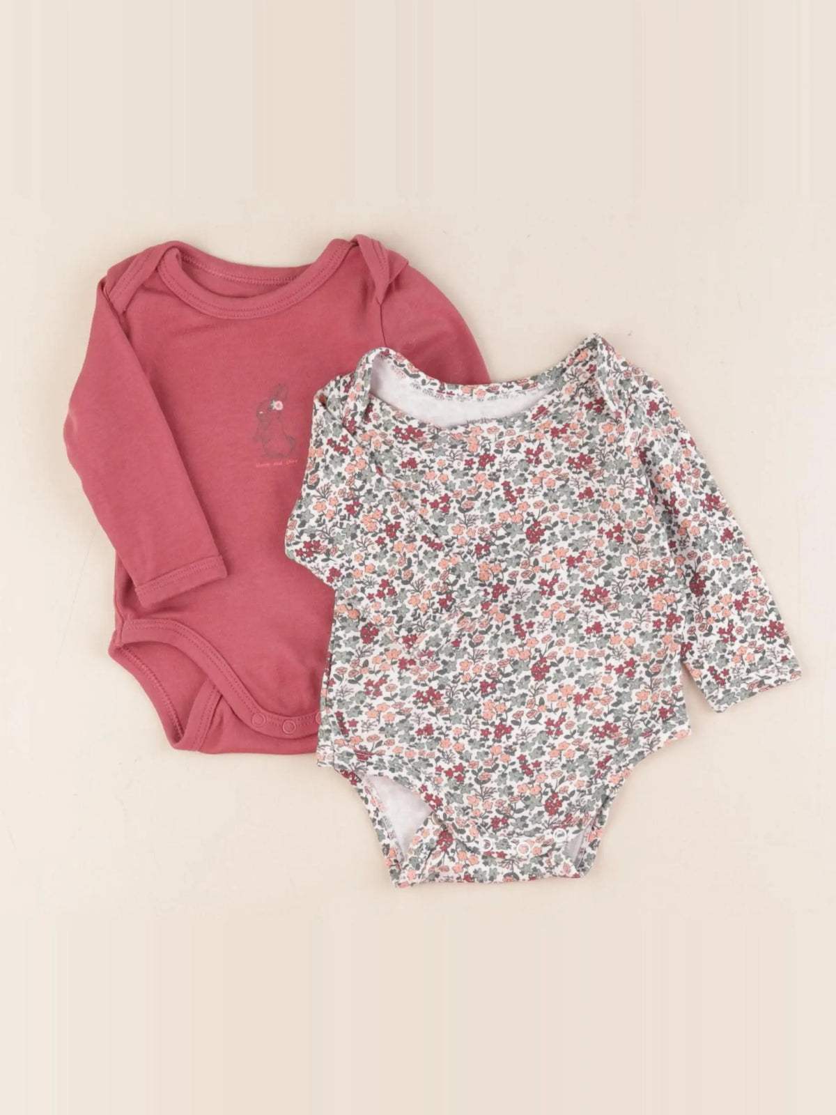 Vertbaudet - lot de 2 bodies en coton multicolore - 3 mois
