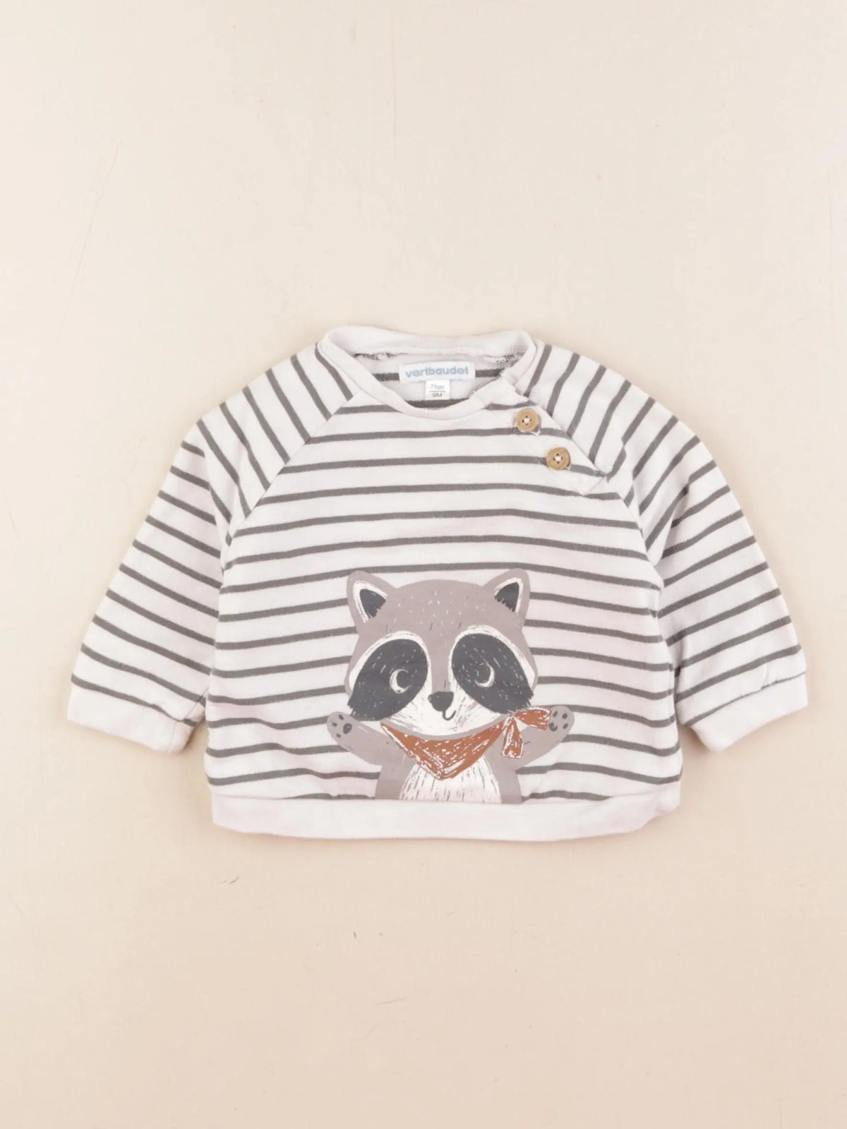 Vertbaudet - sweat multicolore - 9 mois