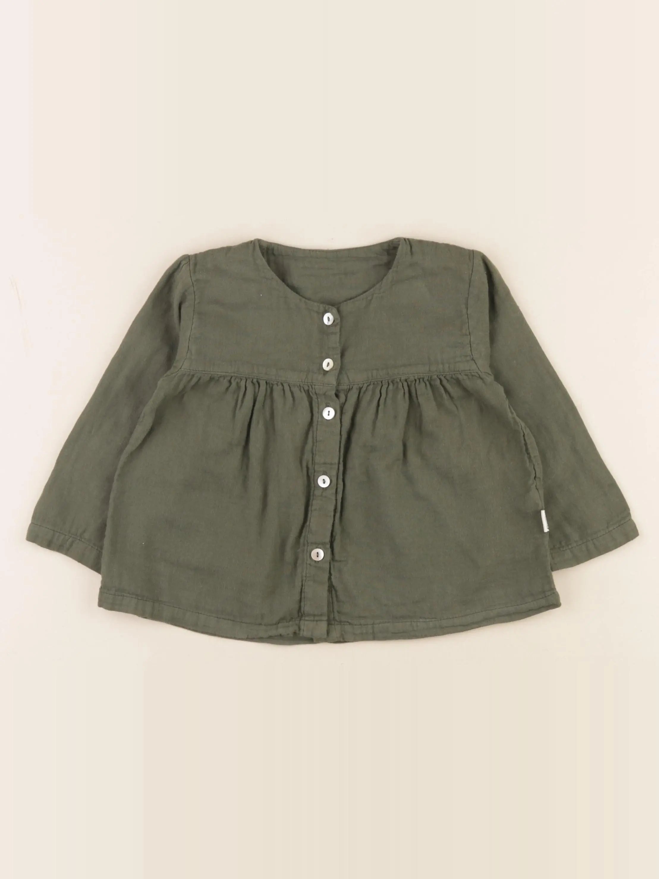Poudre Organic - blouse vert - 9 mois