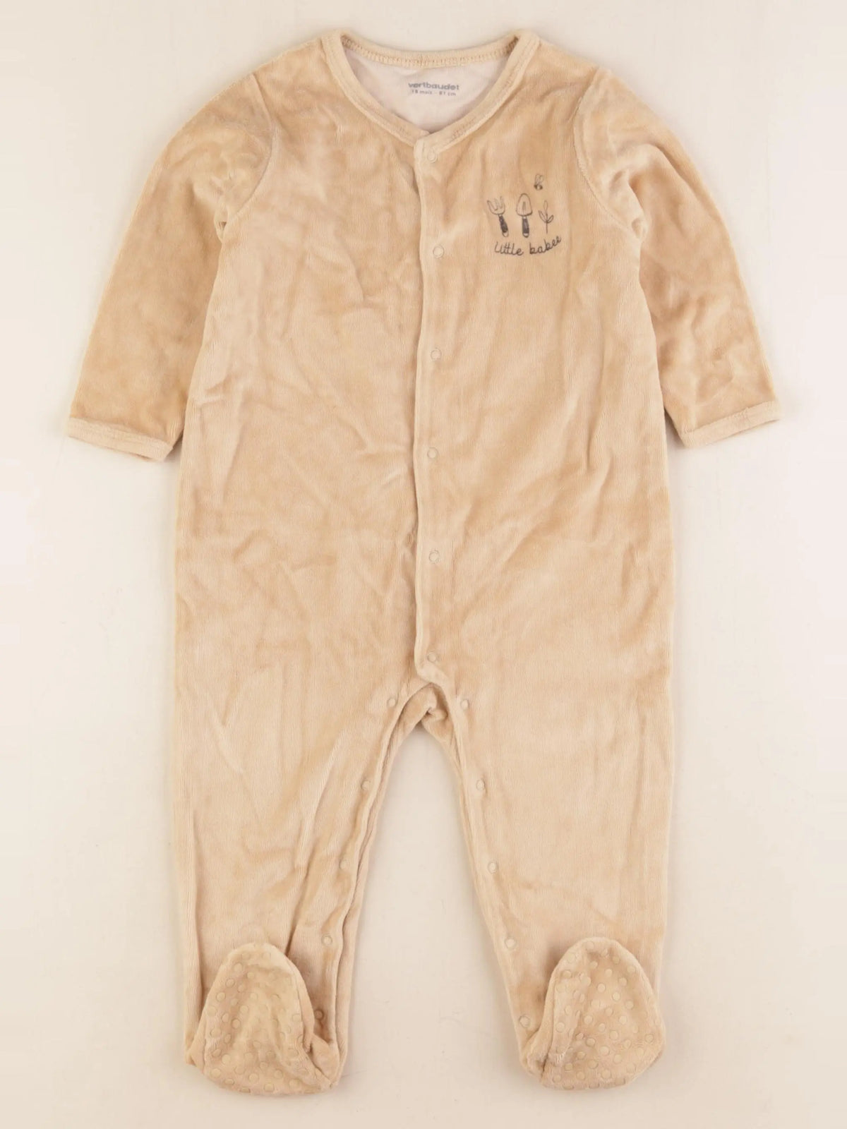 Vertbaudet - pyjama velours marron - 18 mois