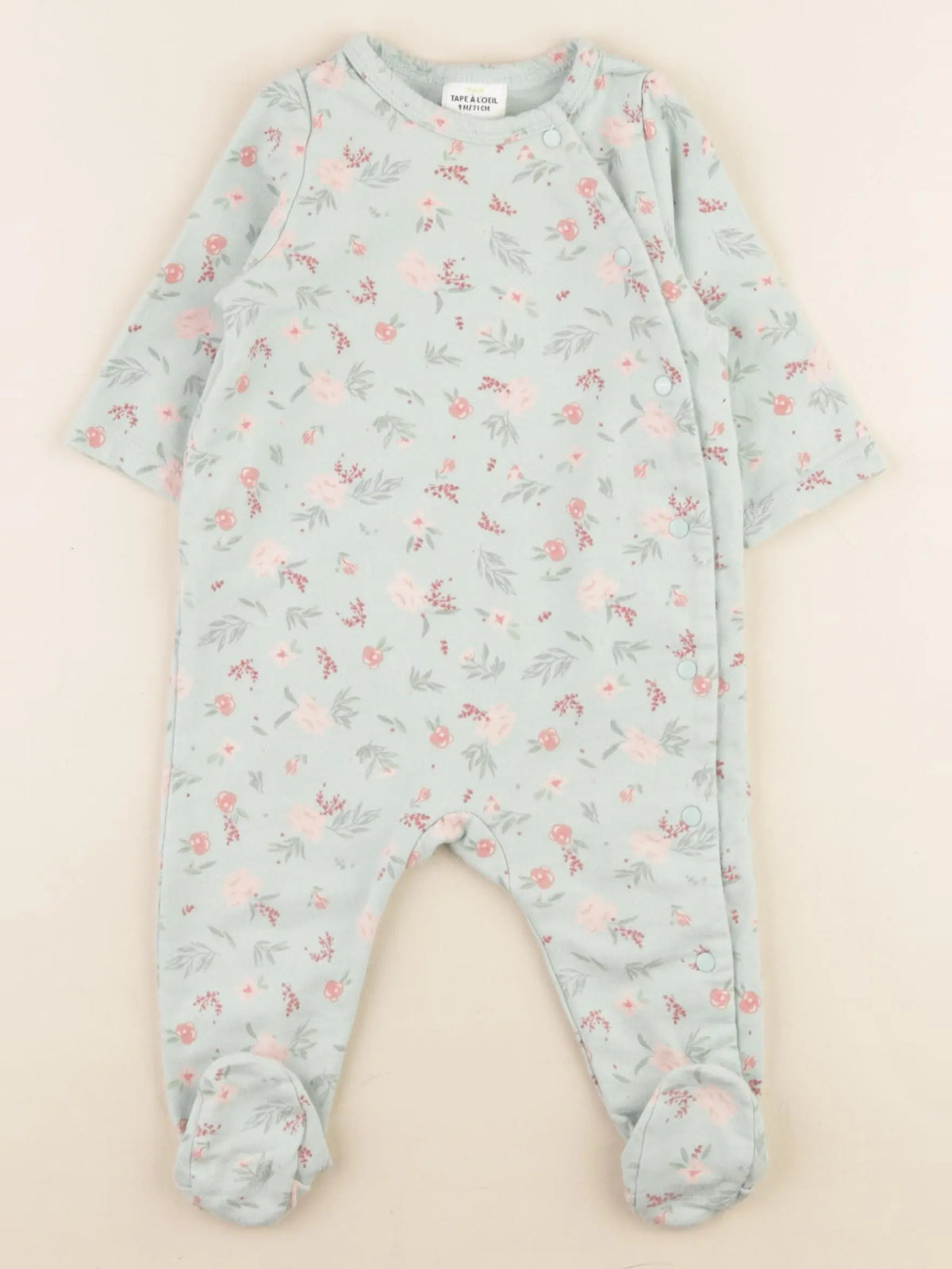 Tape à l'oeil - pyjama coton bleu, rose - 9 mois