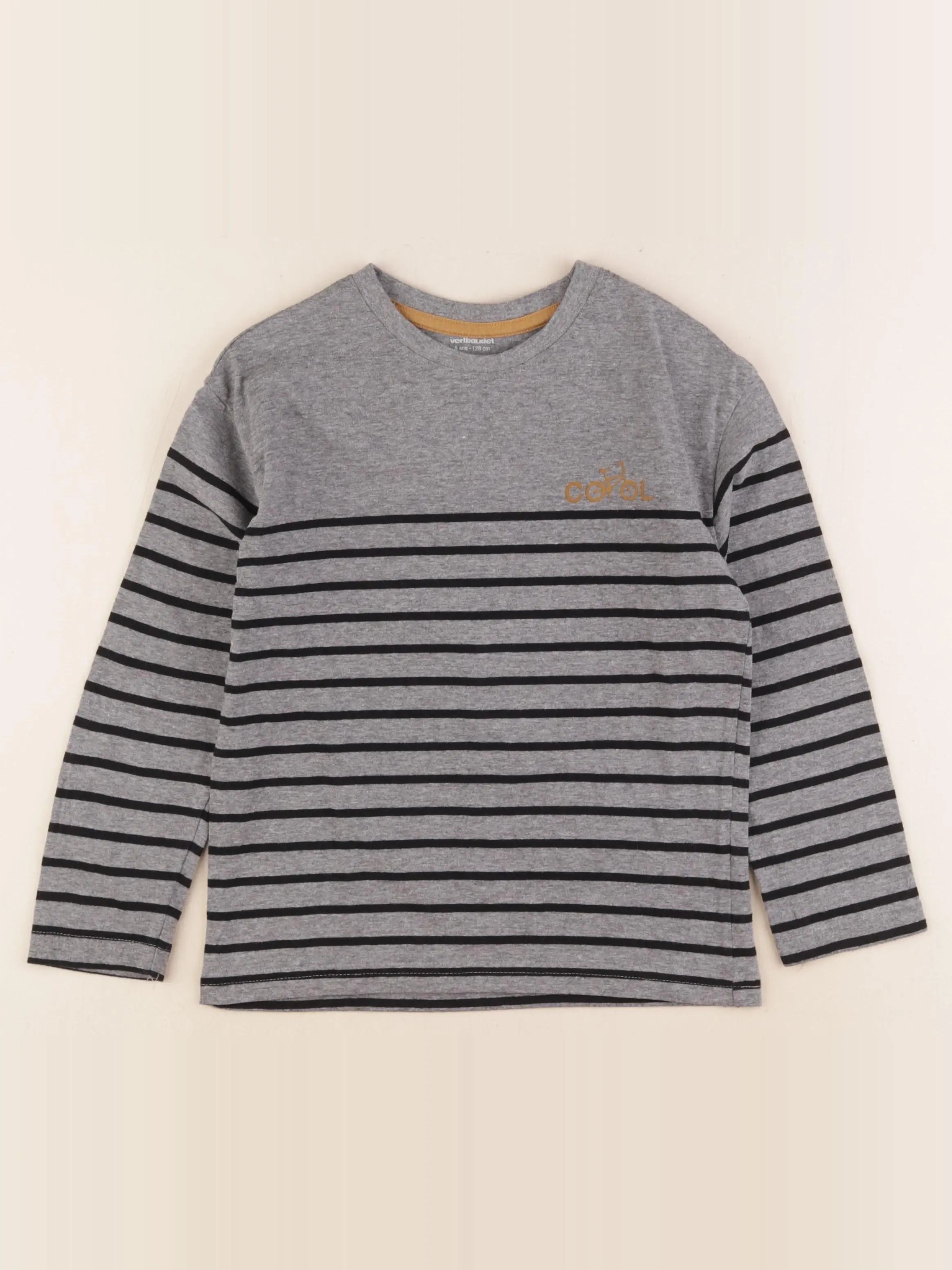 Vertbaudet - tee-shirt gris - 8 ans