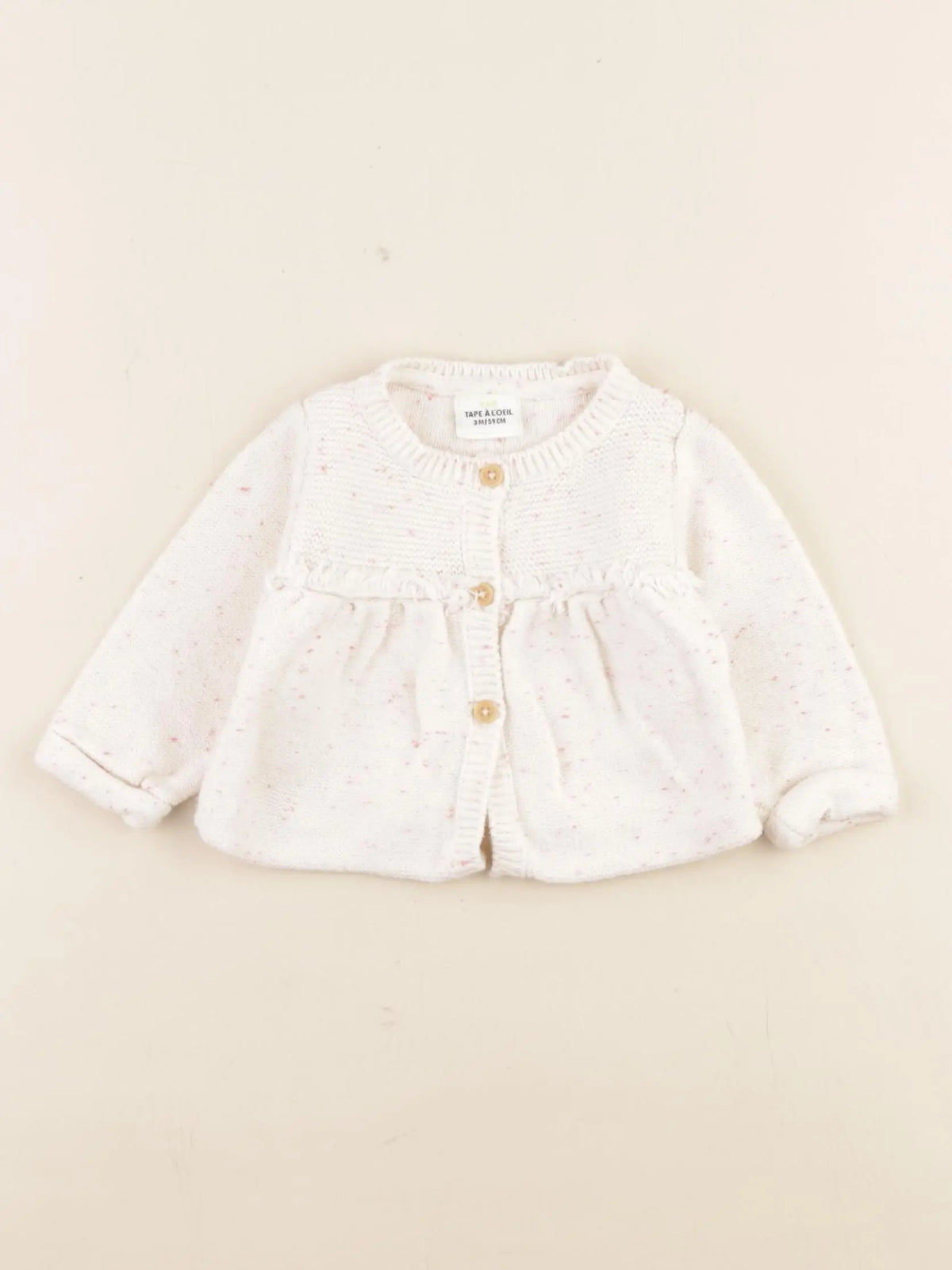 Tape à l'oeil - gilet rose, beige - 3 mois