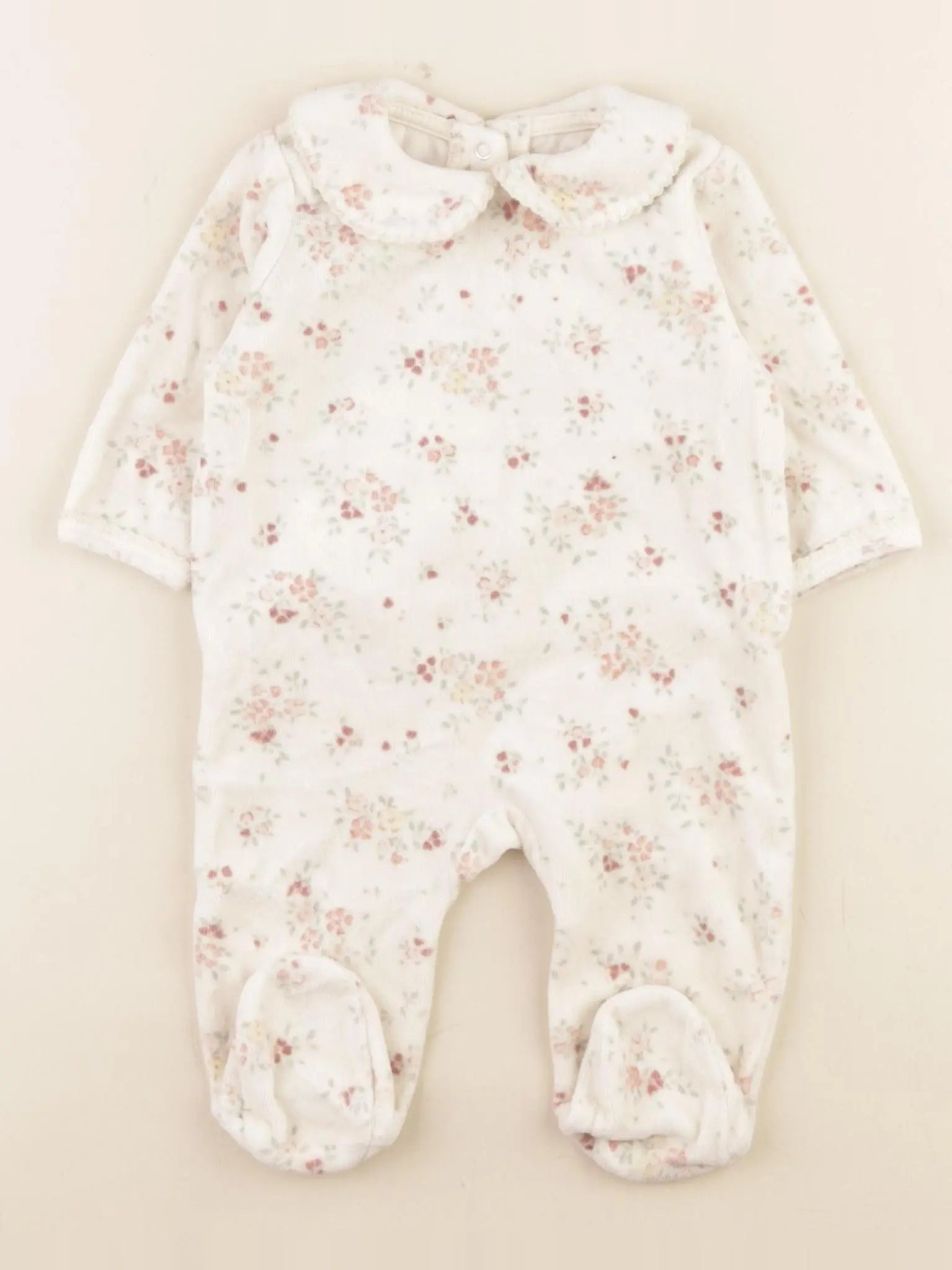 Vertbaudet - pyjama velours beige - 3 mois