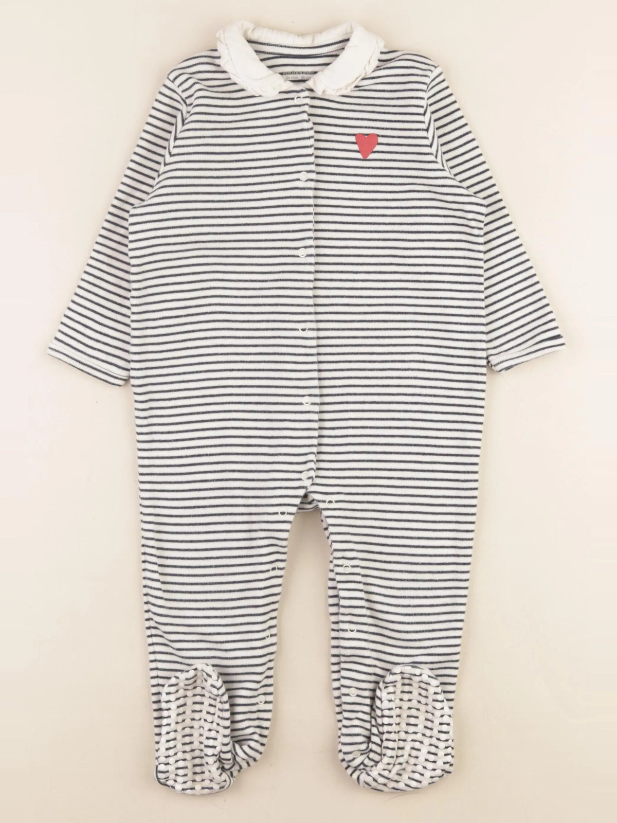 Vertbaudet - pyjama coton beige, bleu - 2 ans