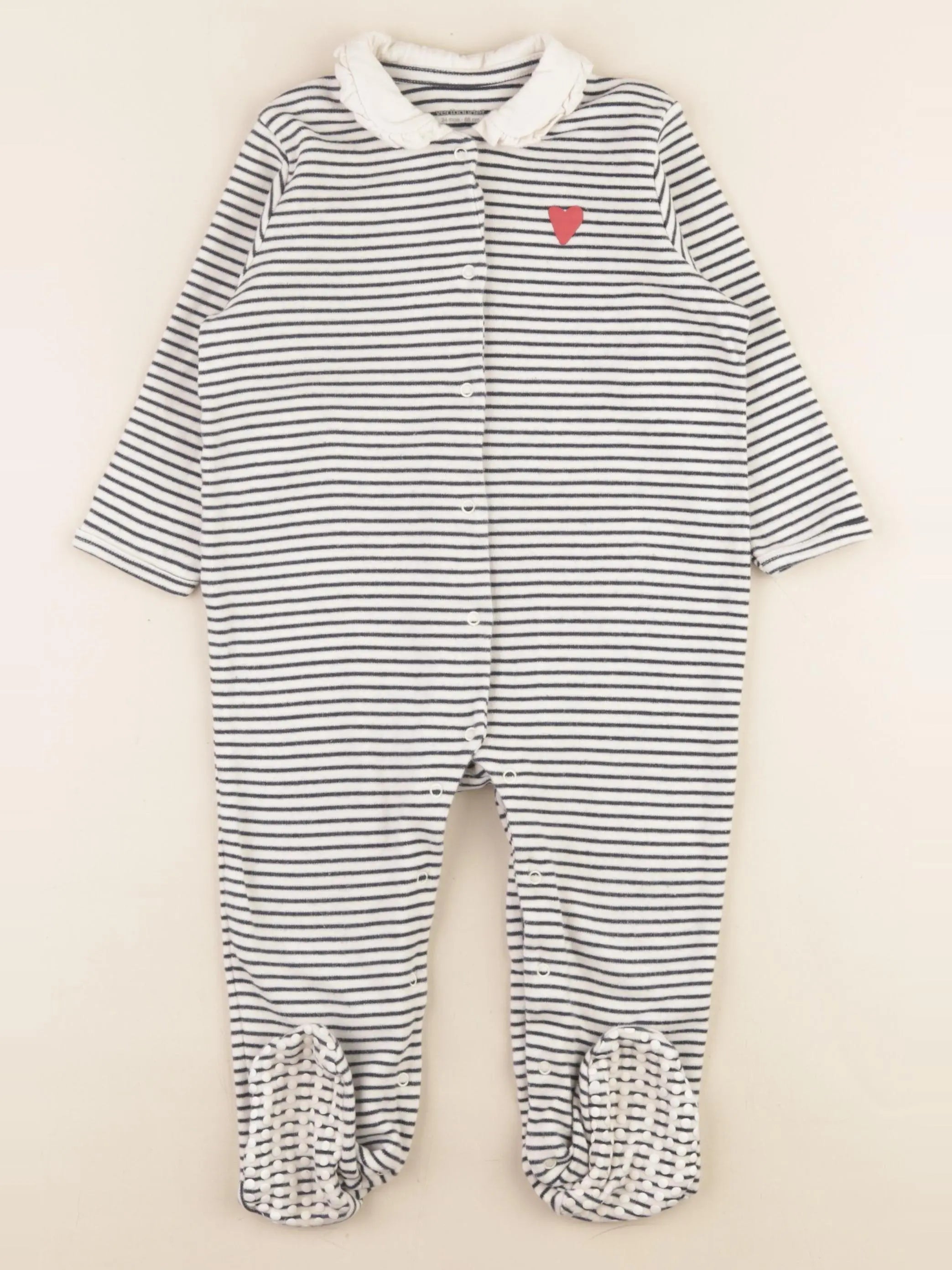Vertbaudet - pyjama coton beige, bleu - 2 ans