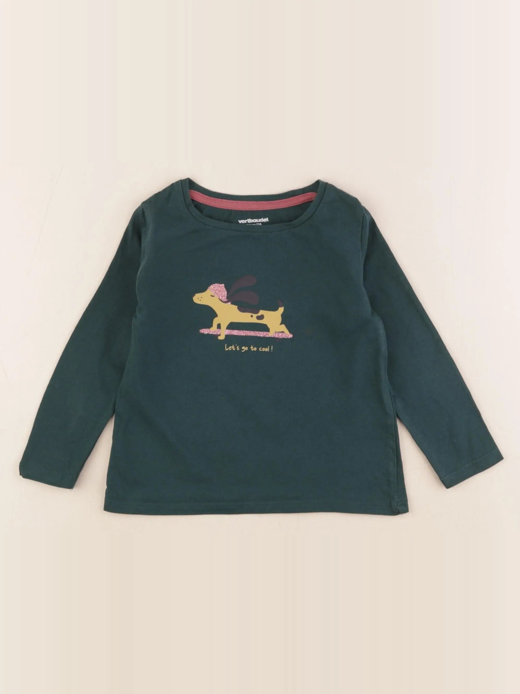 Vertbaudet - tee-shirt vert - 2 ans