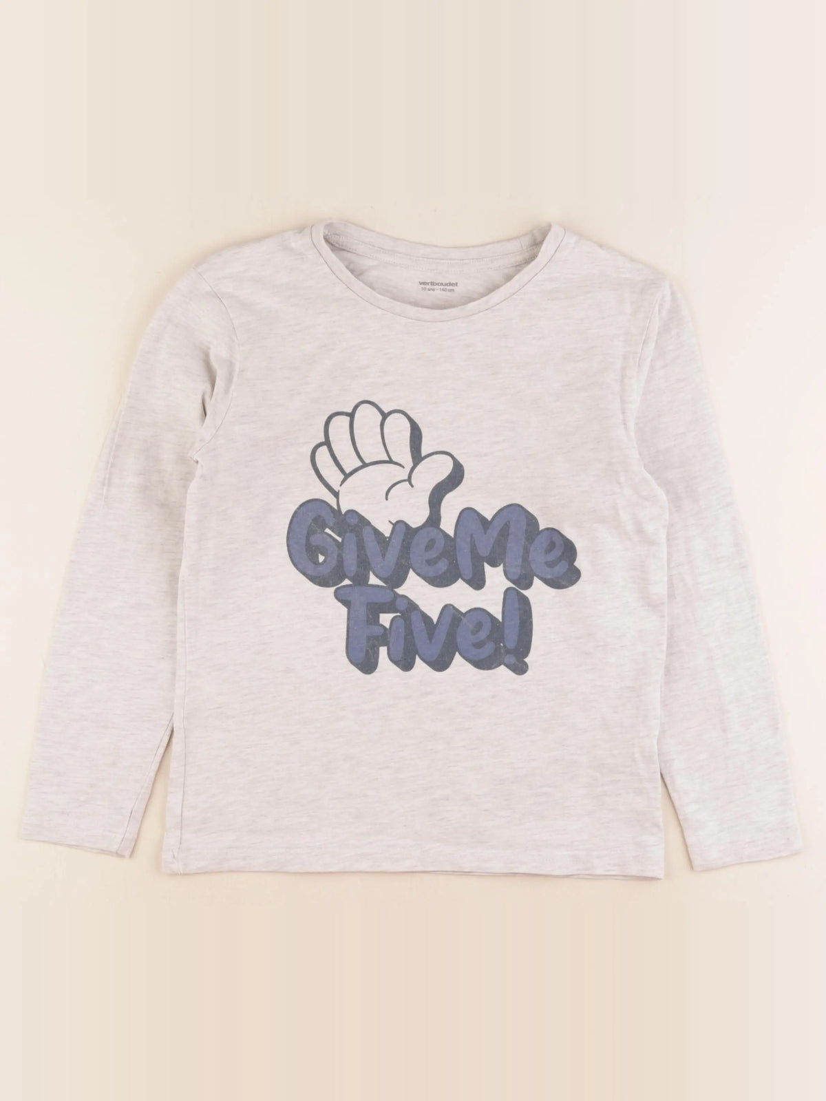 Vertbaudet - tee-shirt beige - 10 ans