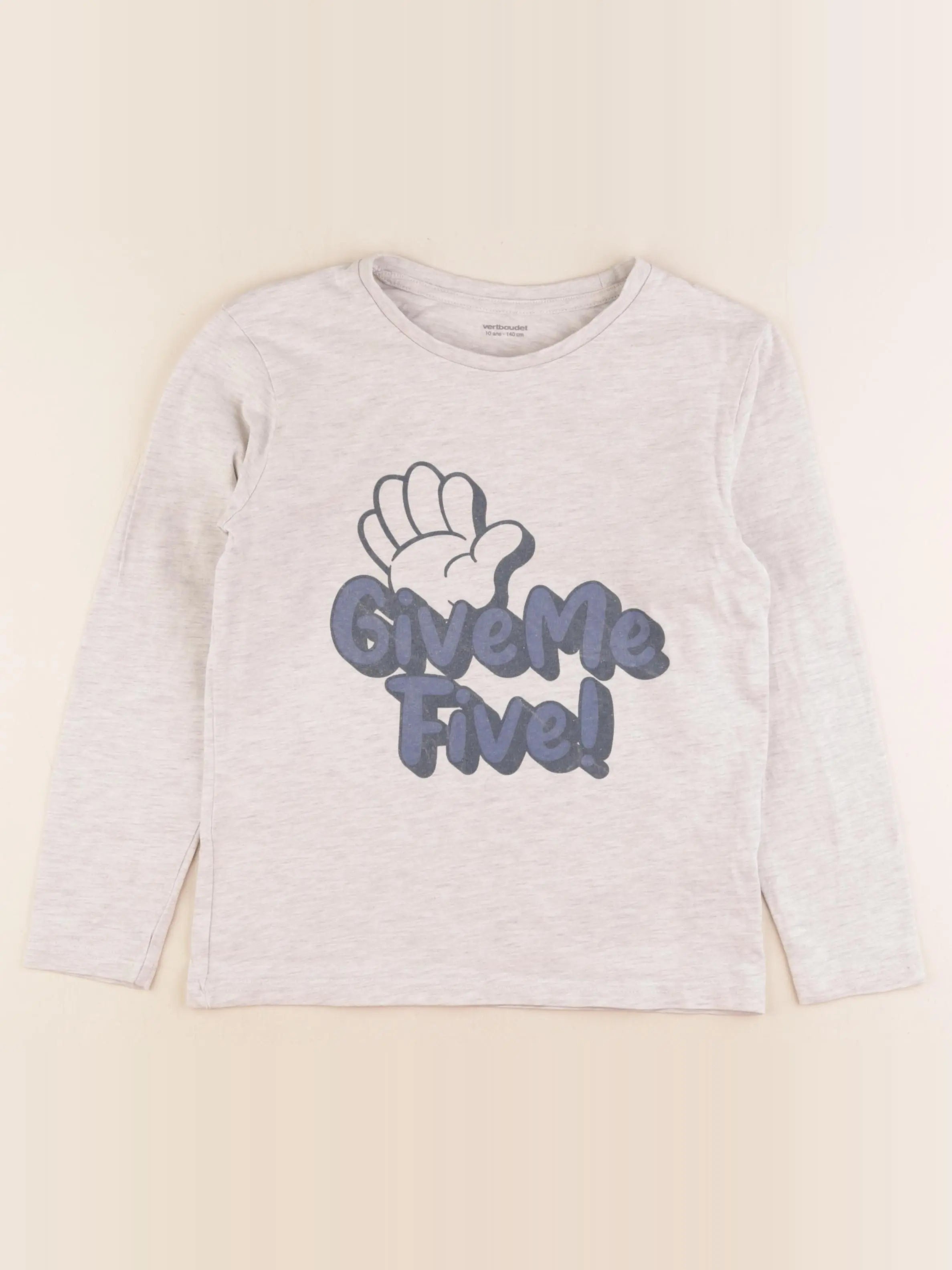 Vertbaudet - tee-shirt beige - 10 ans