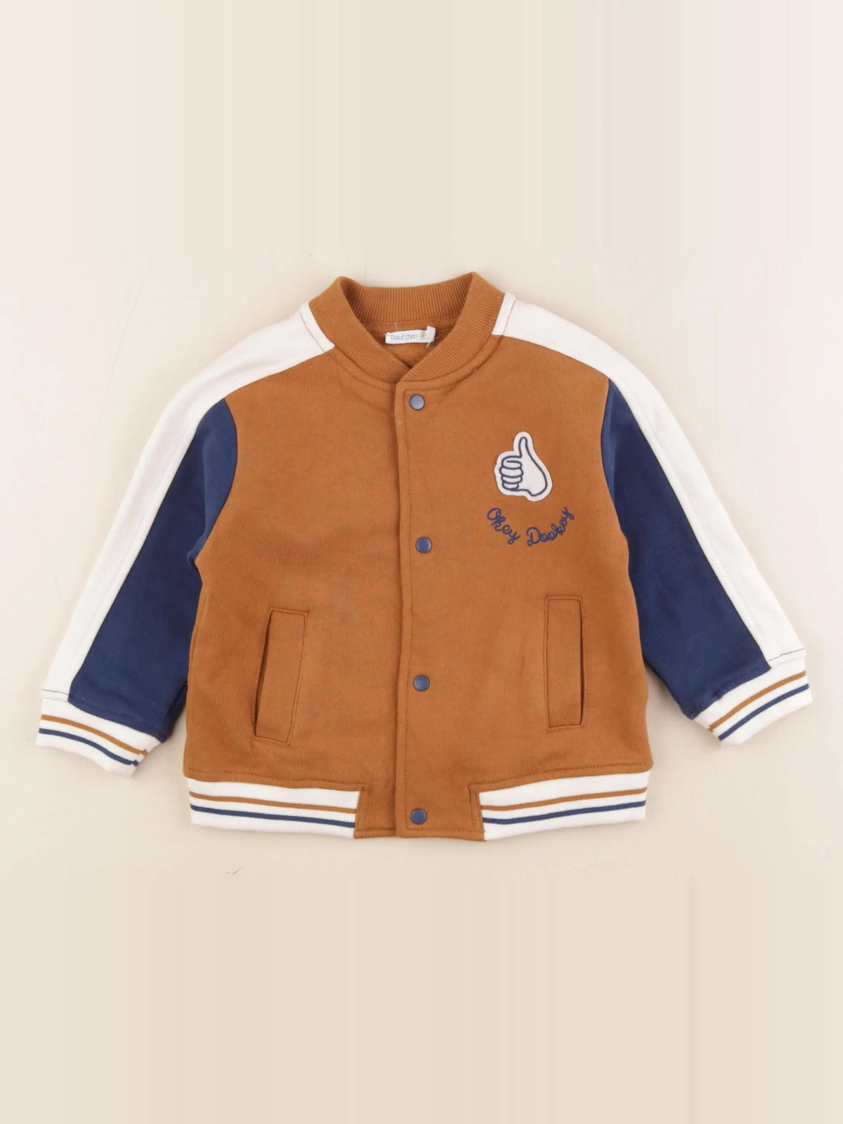 Boutchou - sweat imprimé au dos marron - 18 mois