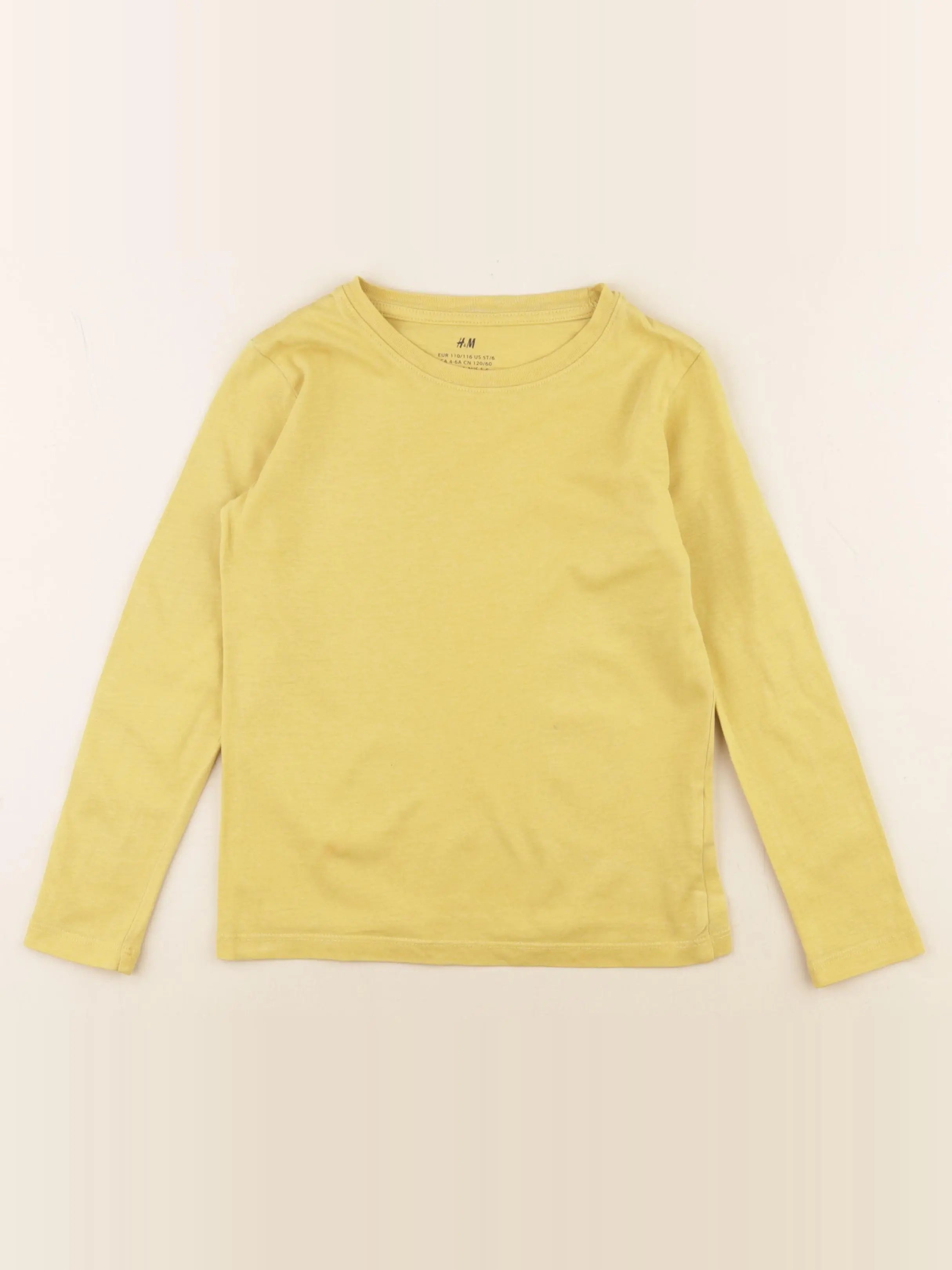 H&M - tee-shirt jaune - 4/6 ans