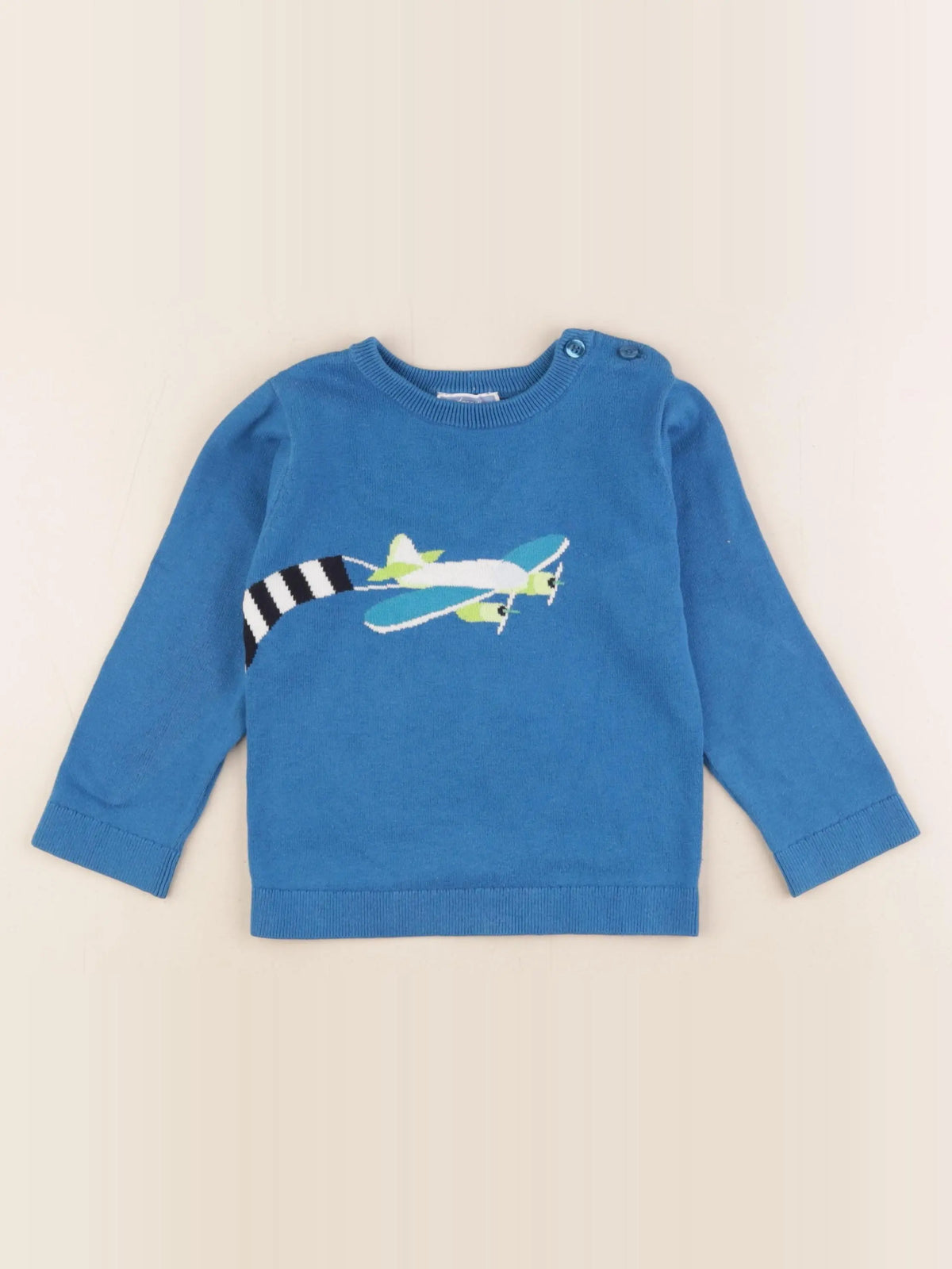Jacadi - pull imprimé au dos bleu - 36 mois