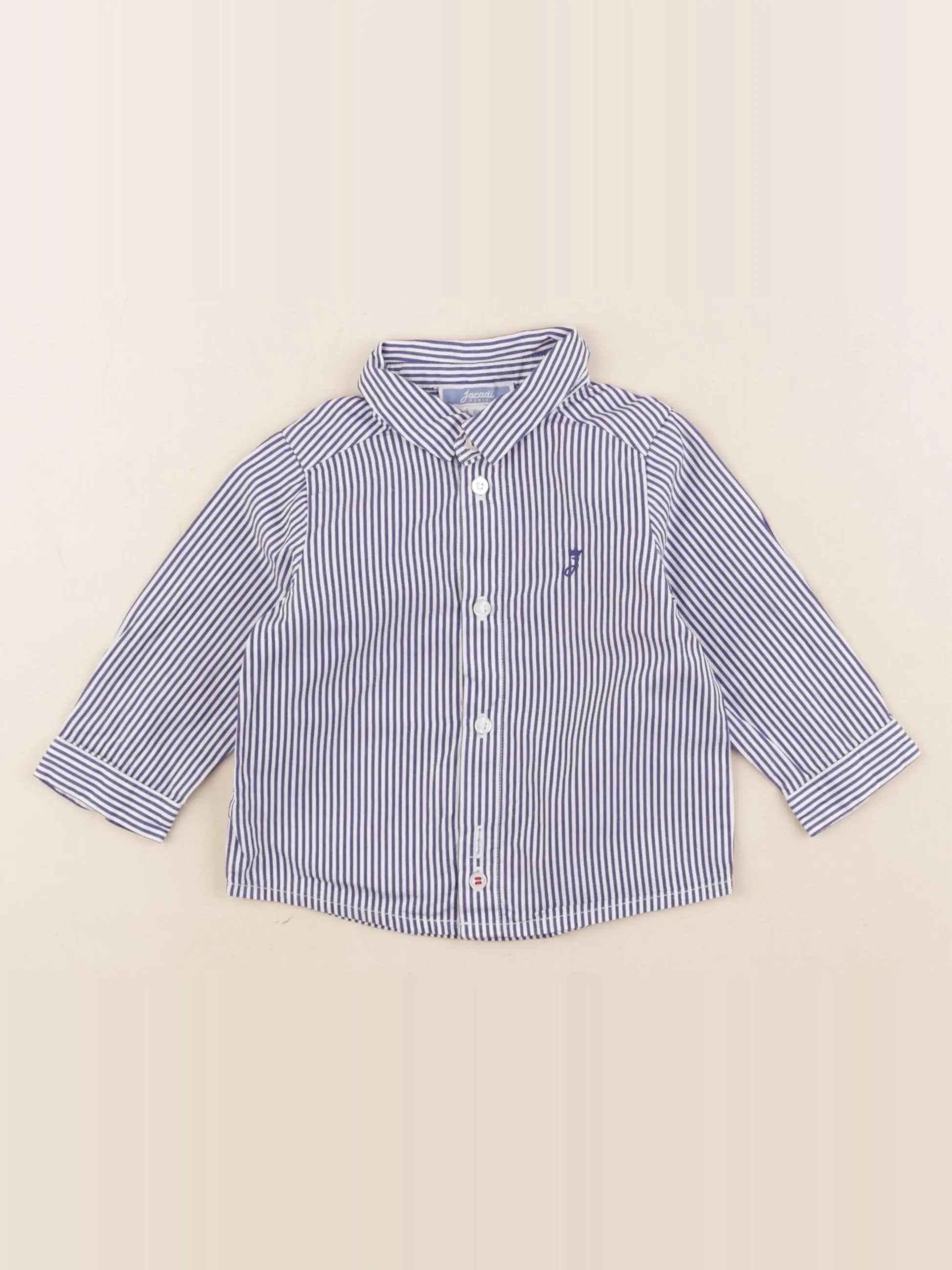 Jacadi - chemise blanc, bleu - 6 mois