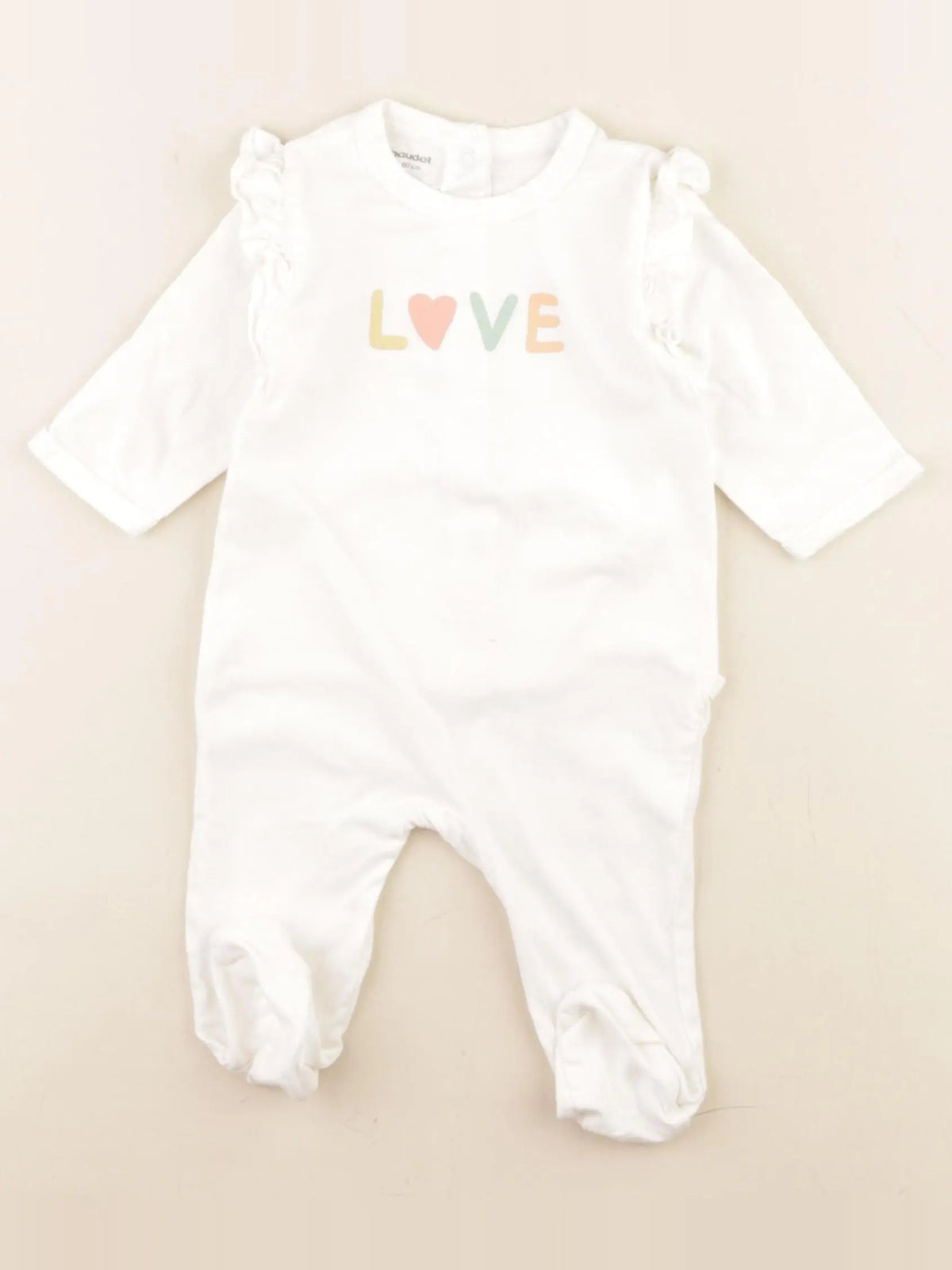 Vertbaudet - pyjama coton blanc - 3 mois