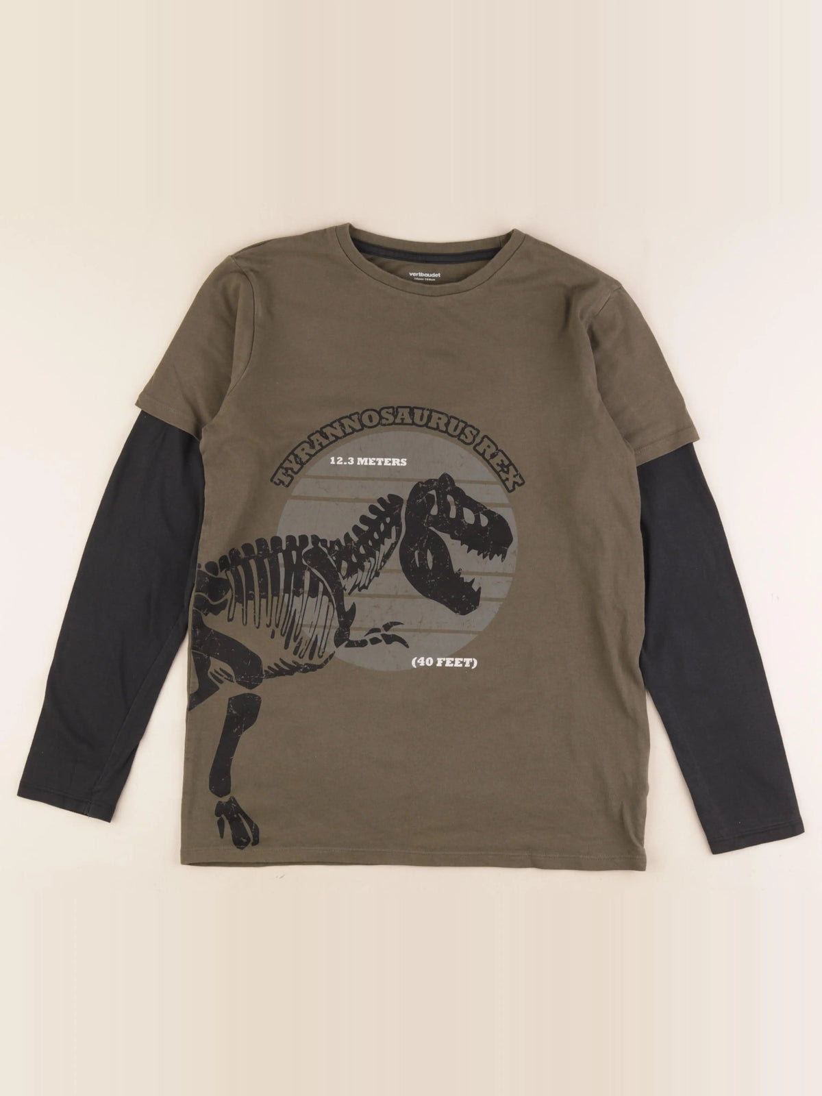 Vertbaudet - tee-shirt marron, noir - 14 ans