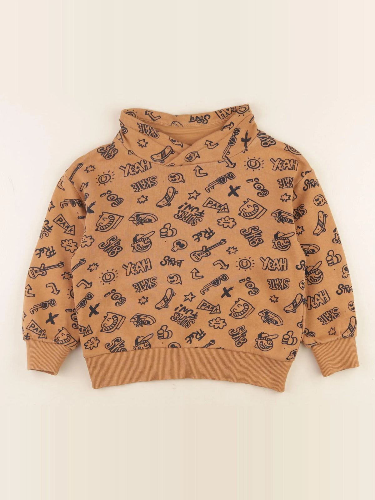 Vertbaudet - sweat marron - 6 ans