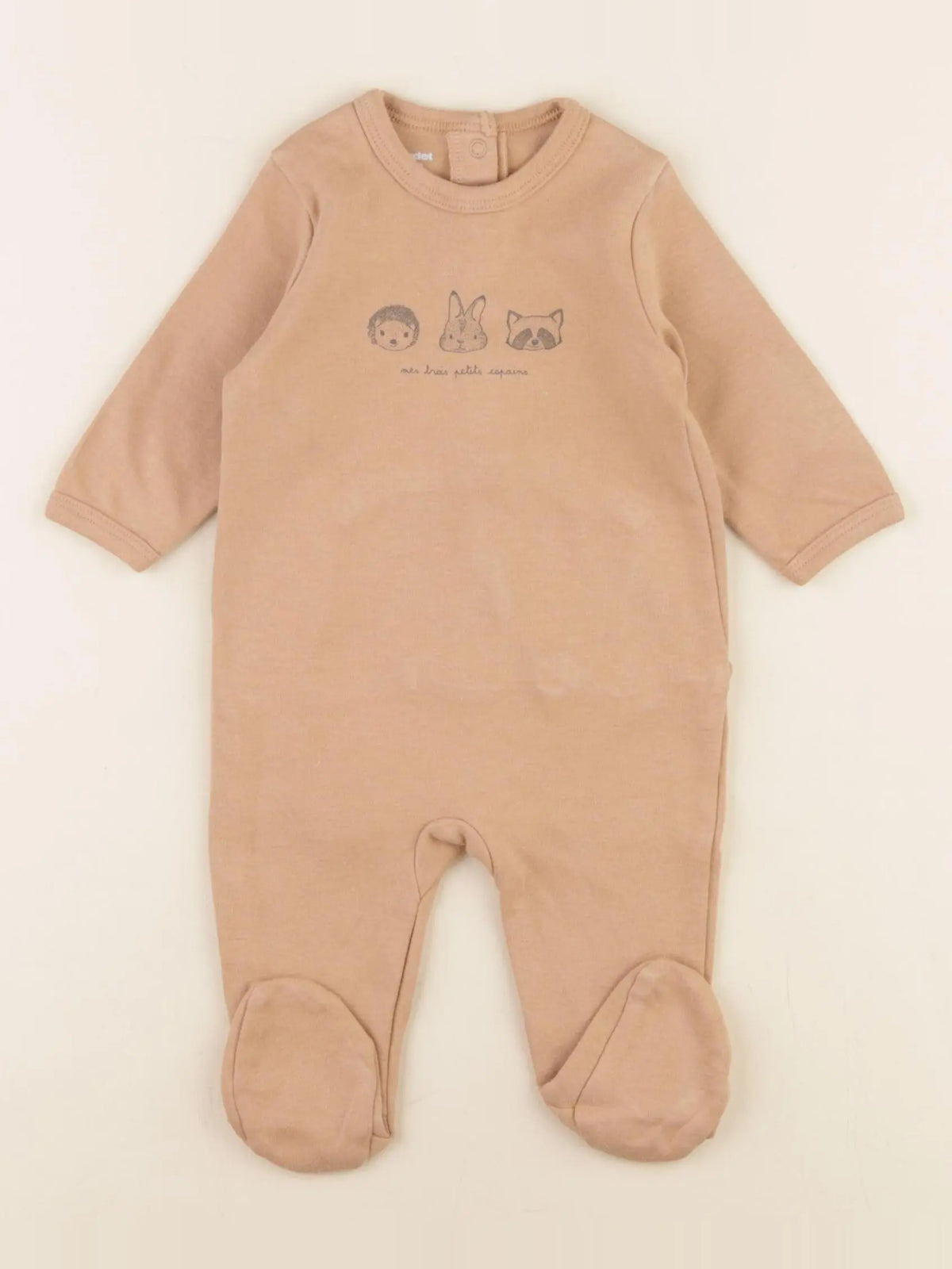 Vertbaudet - pyjama coton marron - 3 mois