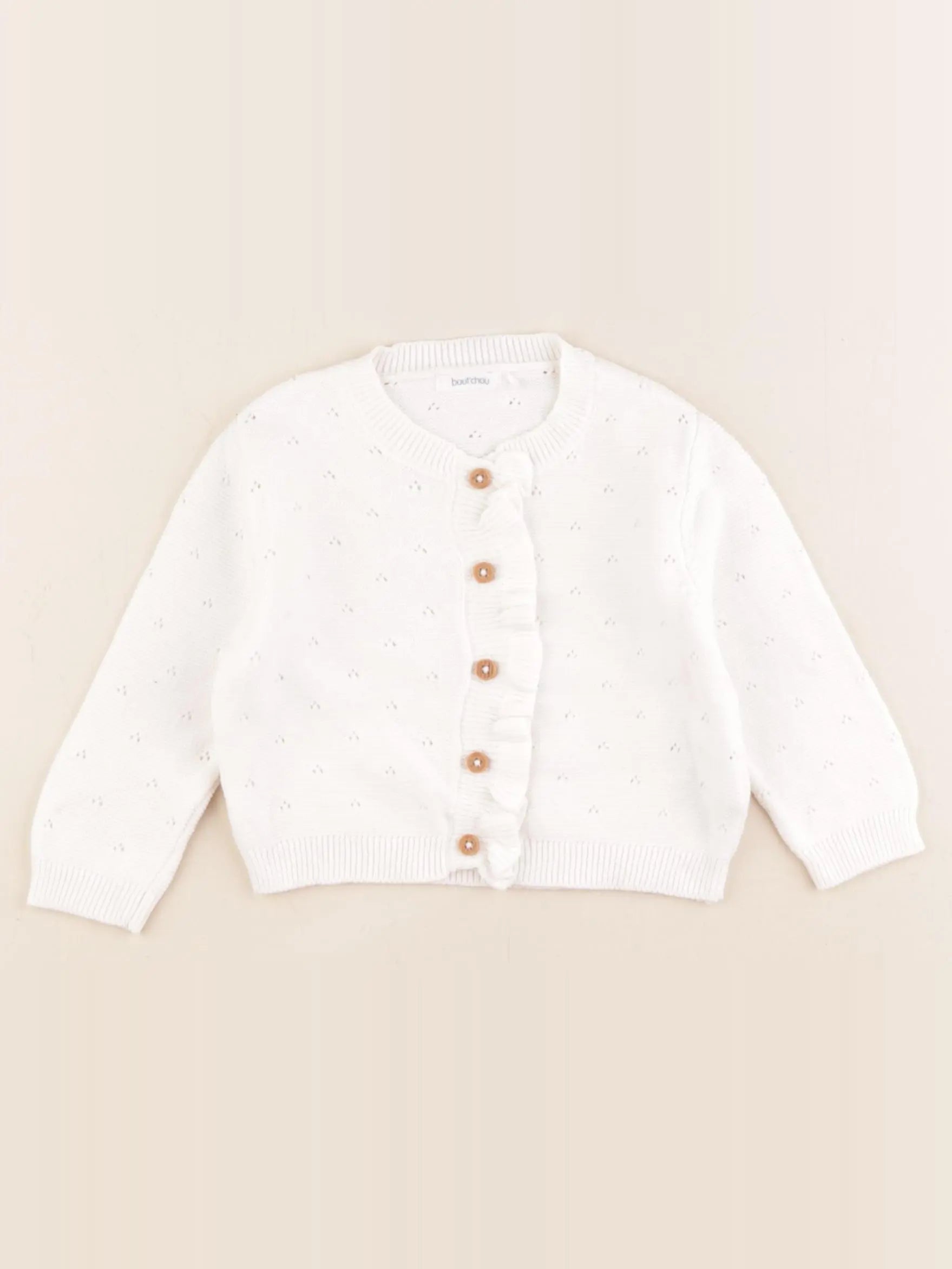 Boutchou - gilet blanc - 6 mois