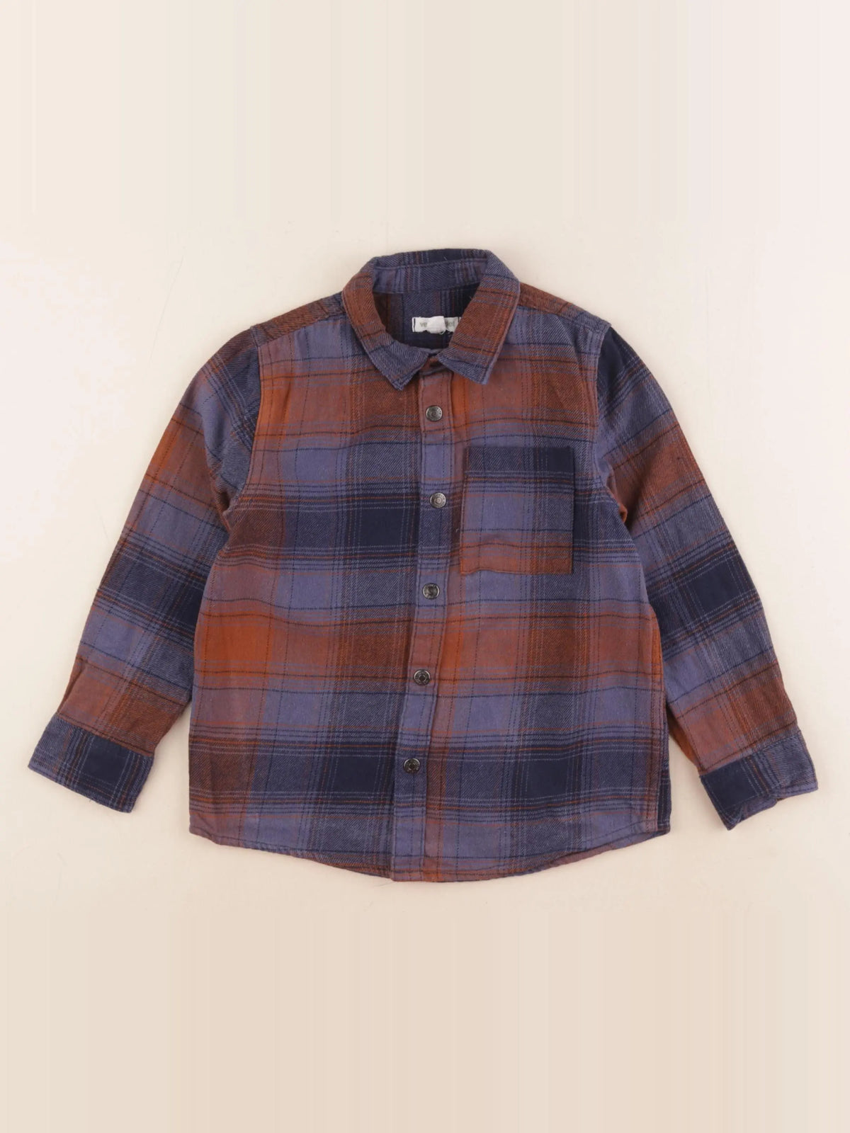 Vertbaudet - chemise bleu, marron - 6 ans