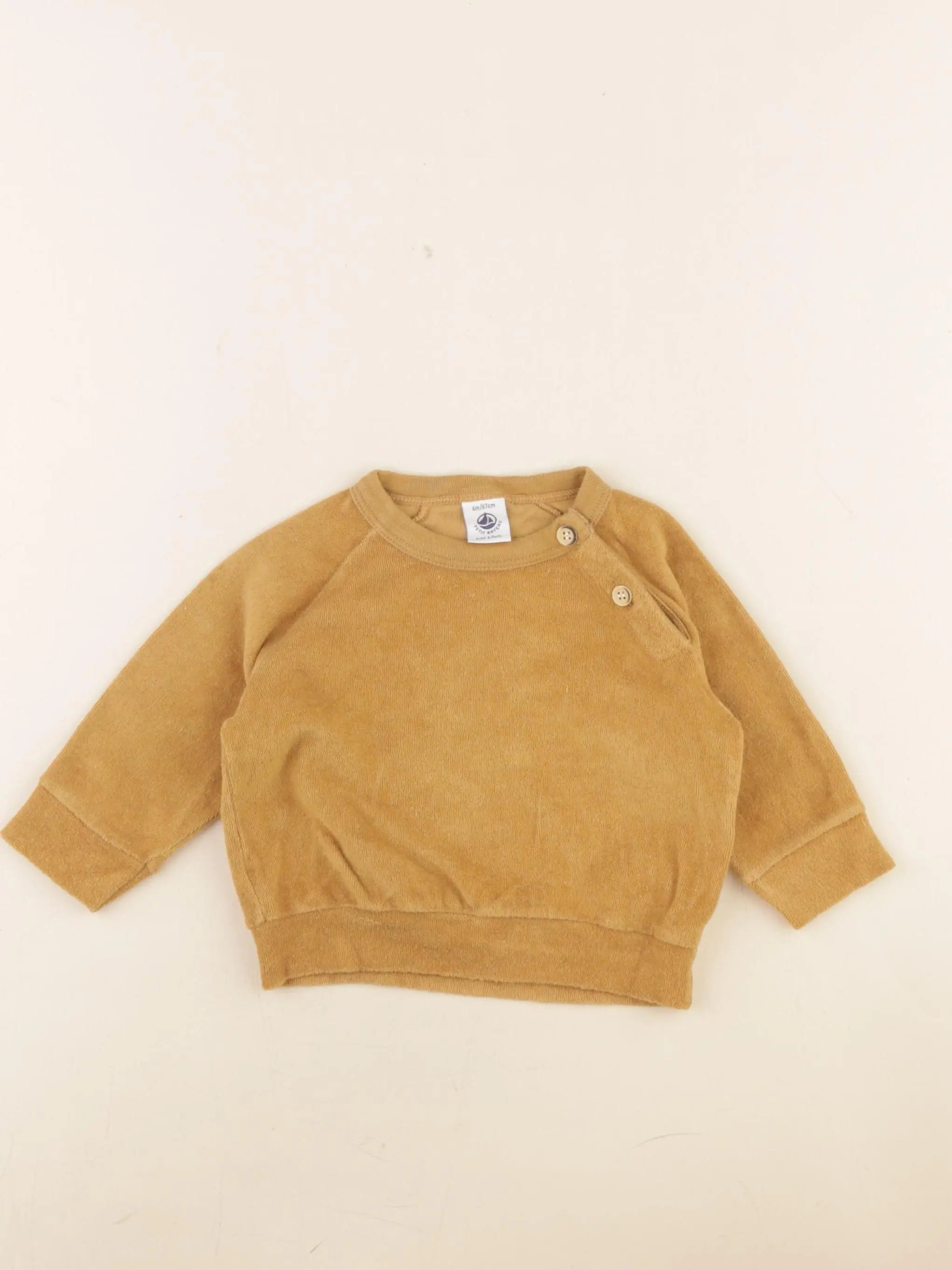 Petit Bateau - sweat marron - 6 mois