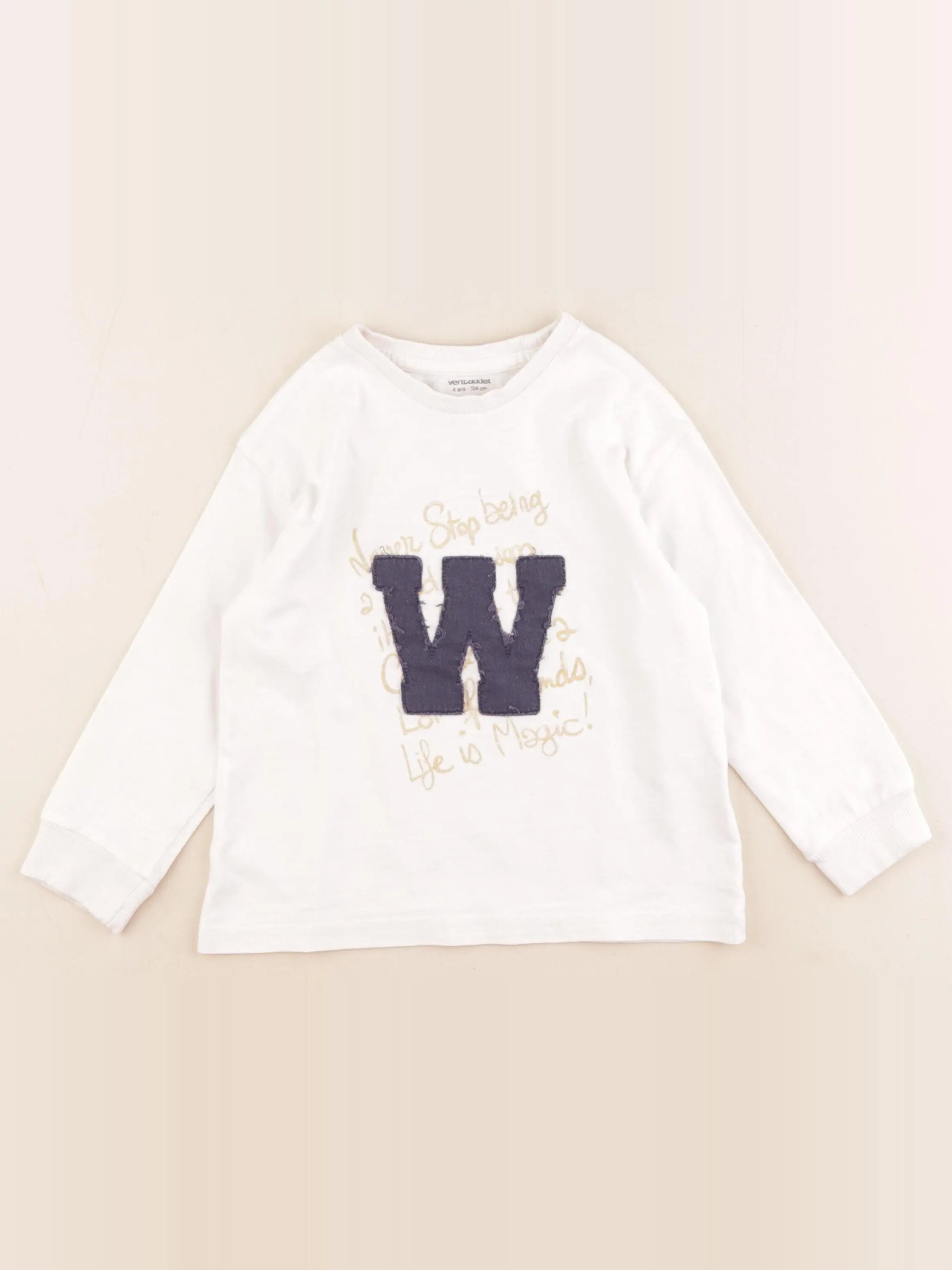Vertbaudet - tee-shirt blanc - 4 ans