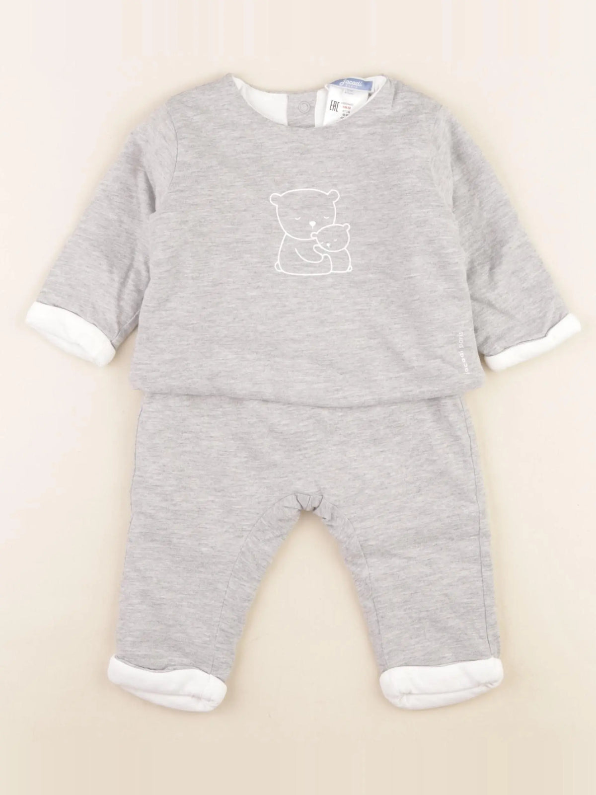 Jacadi - ensemble gris - 6 mois